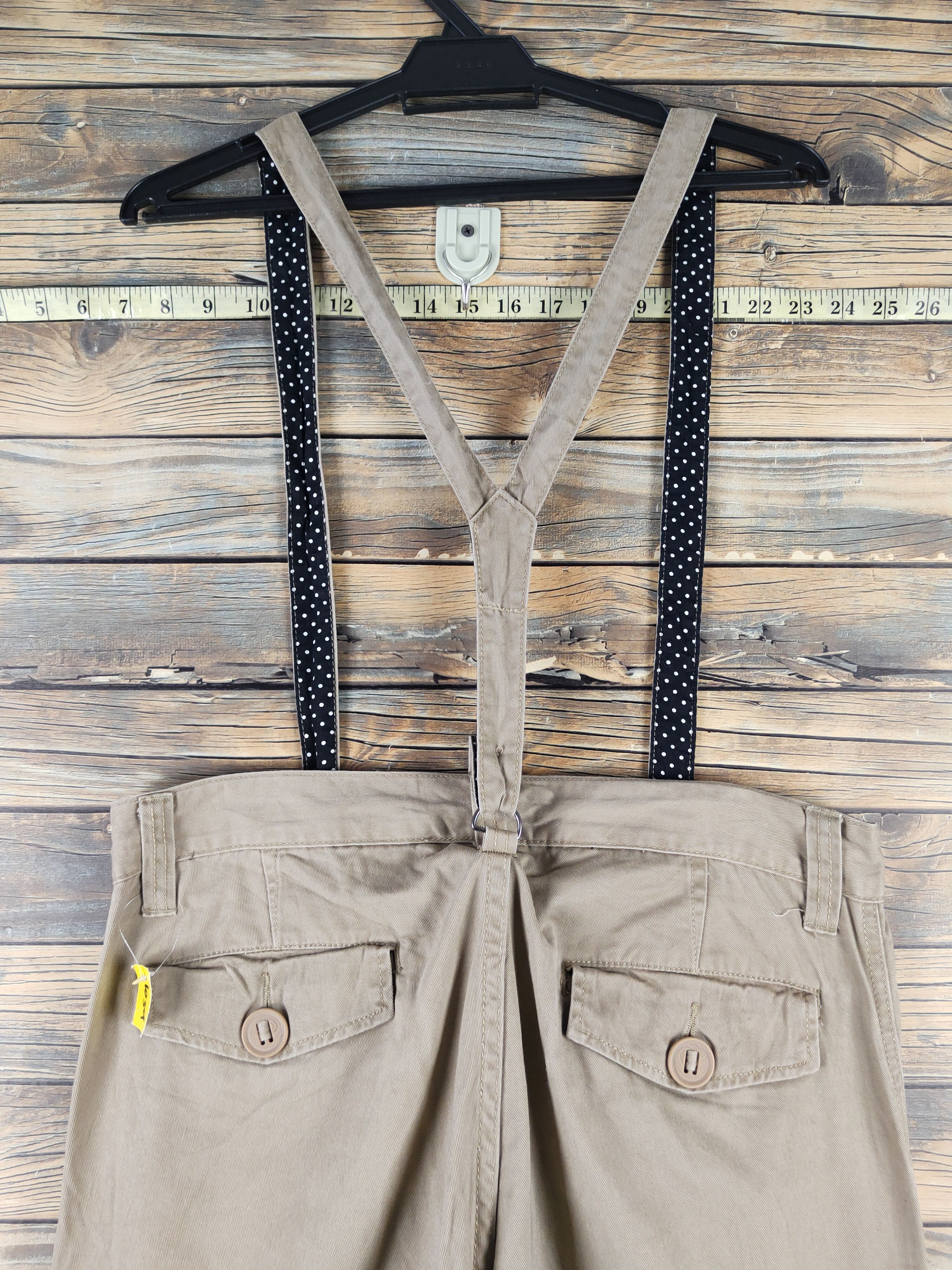 Japanese Brand DL Free Gate Beige Suspender Pants #1059 Size 32" / US 10 / IT 46 - 12 Thumbnail