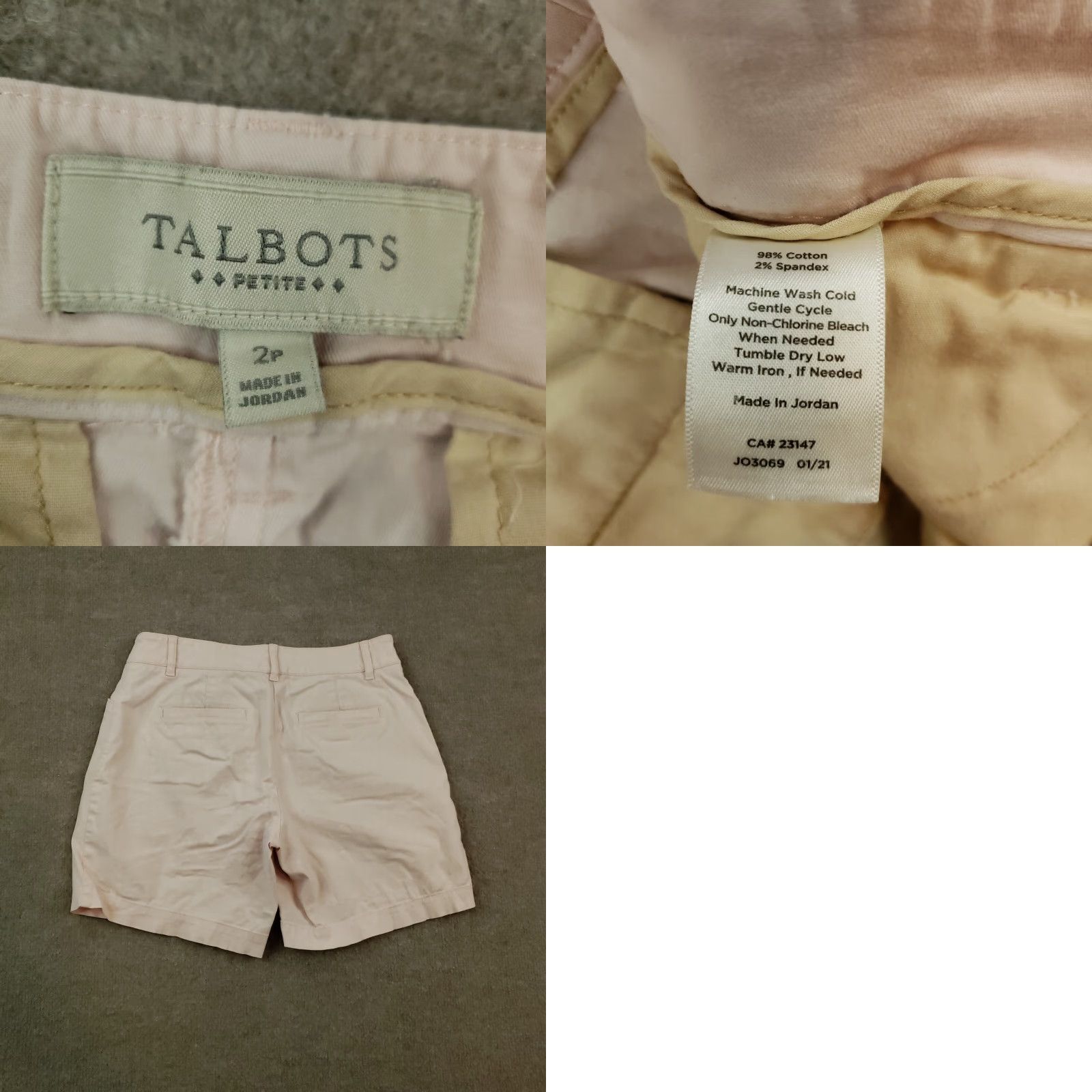 Talbots Talbots Pink Chino Shorts Womens 2P Petite Flat Front Stretch Size 28" / US 6 / IT 42 - 8 Thumbnail