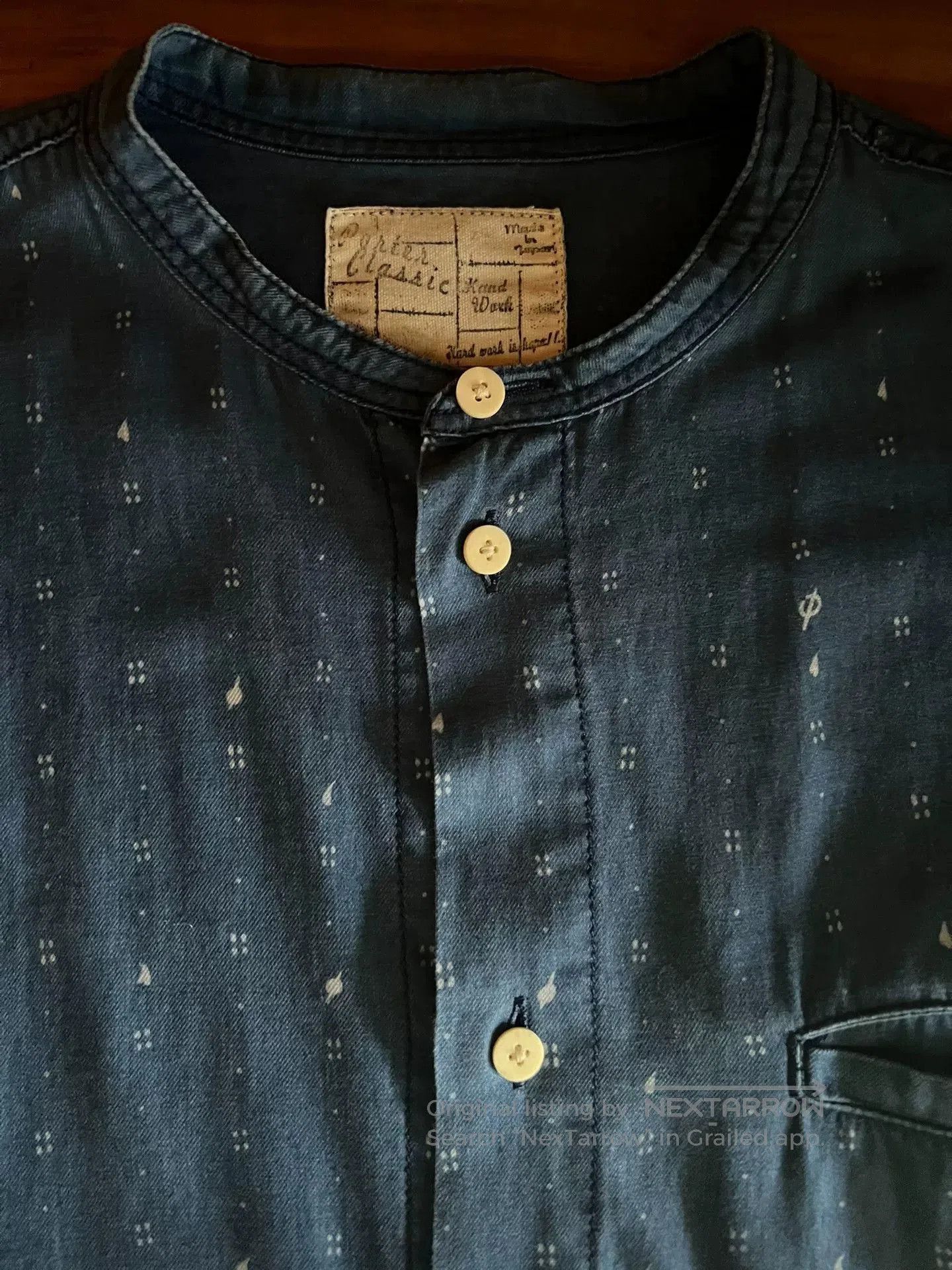 Porter Classic Stylish Blue Dyed Casual Shirt. Size US M / EU 48-50 / 2 - 9 Thumbnail