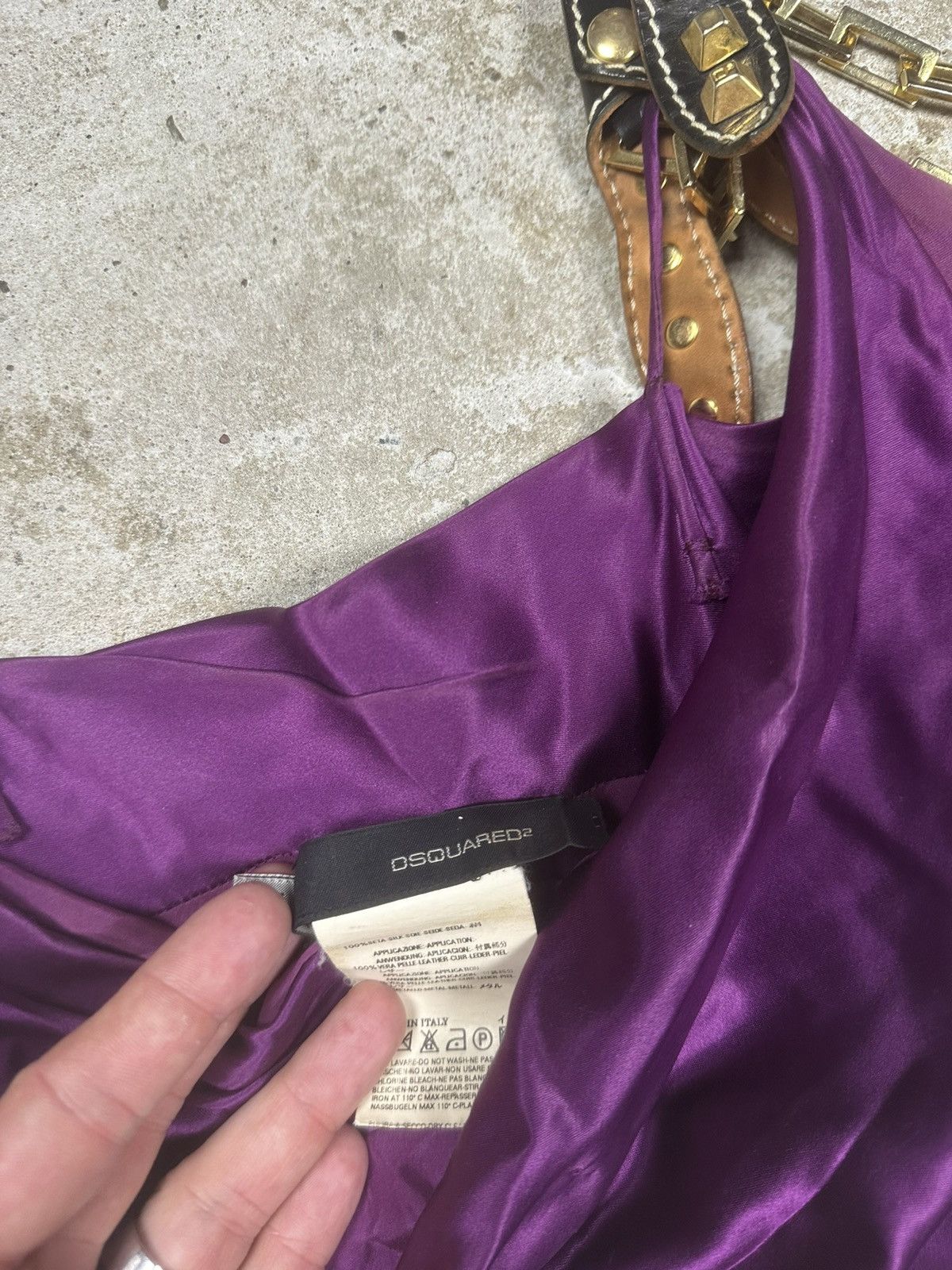 Dsquared2 Dsquared2 FW 2005 Runway Silk Purple Dress Chains Size M / US 6-8 / IT 42-44 - 9 Thumbnail