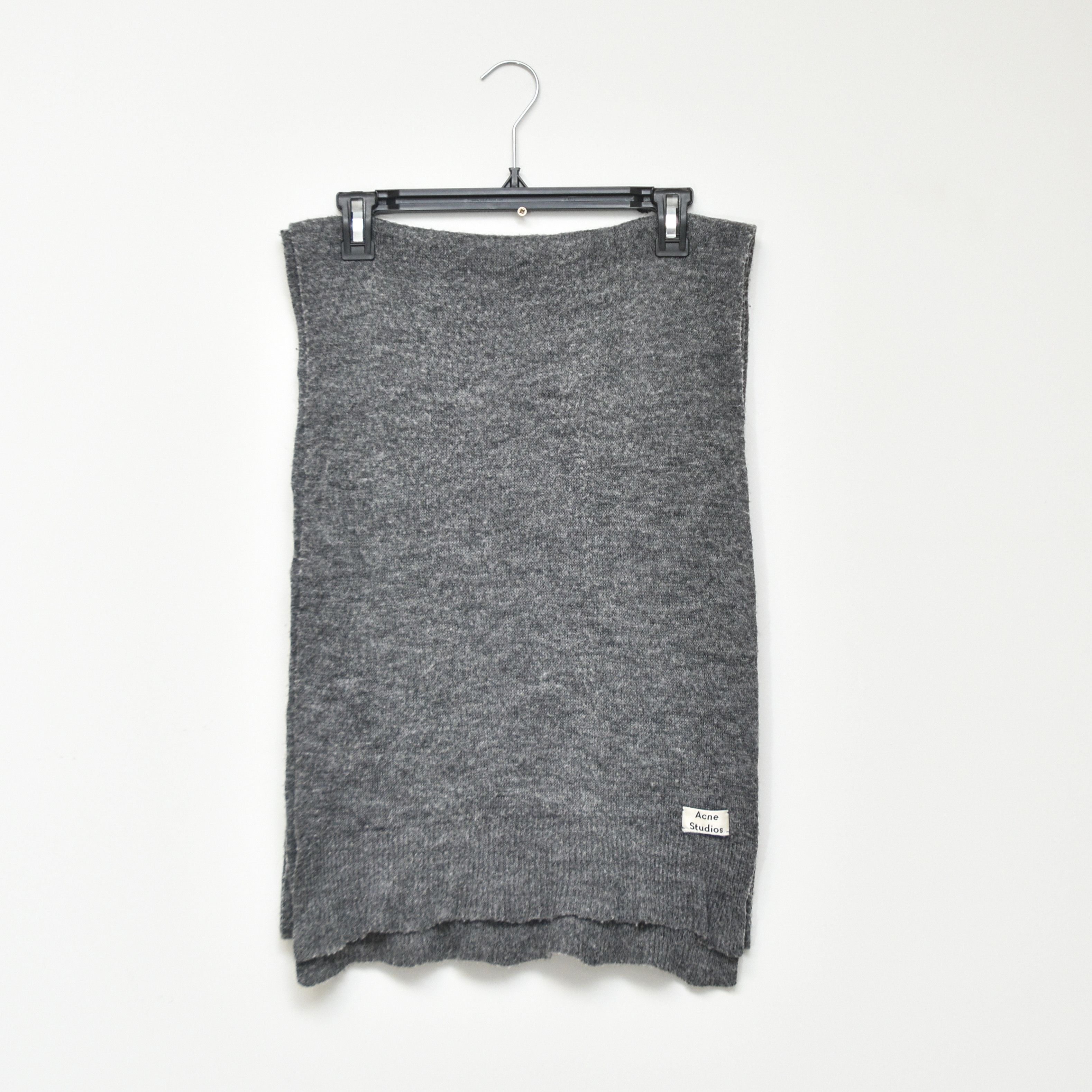 Acne Studios 🔥 Acne Studios Virgin Wool Scarf Gray Unisex Big Size Size ONE SIZE - 1 Thumbnail