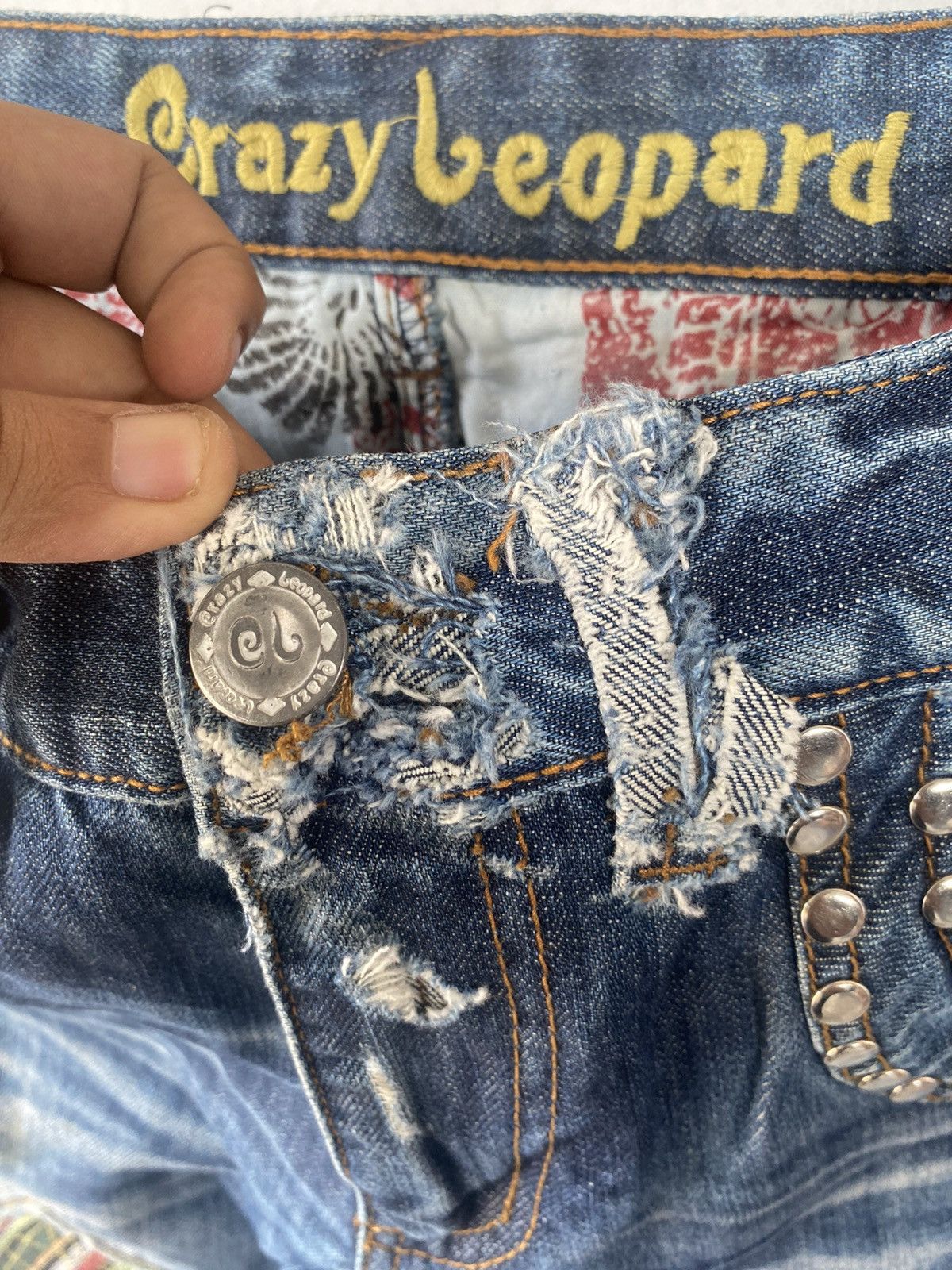 Japanese Brand × Vintage Vintage Crazy Leopard Punk Style Denim Size US 30 / EU 46 - 4 Thumbnail