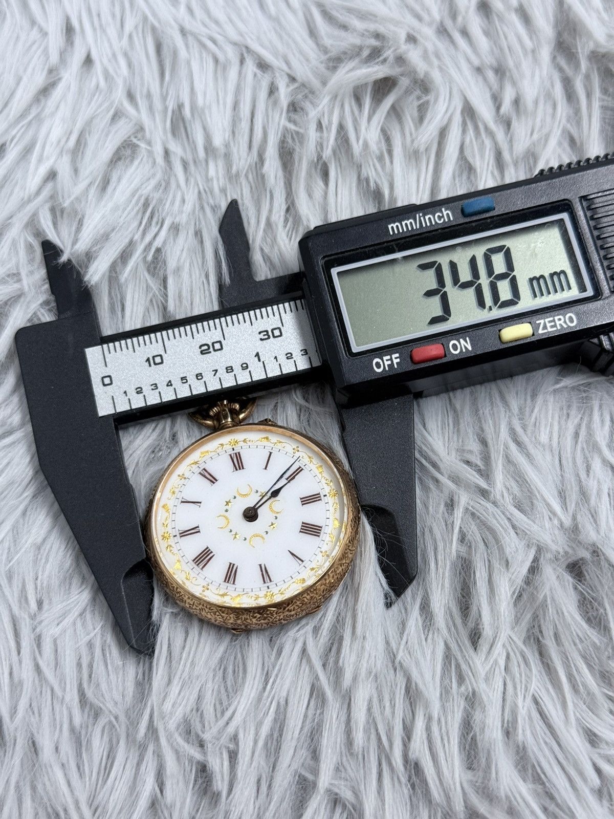 Vintage Vintage Pocket Manual Watch Fancy Dial Swiss Made 14K GOLD Size ONE SIZE - 7 Thumbnail