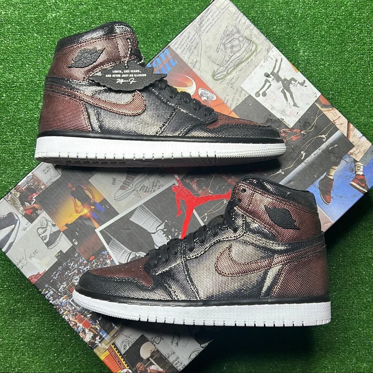 Jordan Brand × Nike Air Jordan 1 High WMNS ‘Fearless Metallic Rose Gold’ Size US 5.5 / EU 38 - 1 Thumbnail