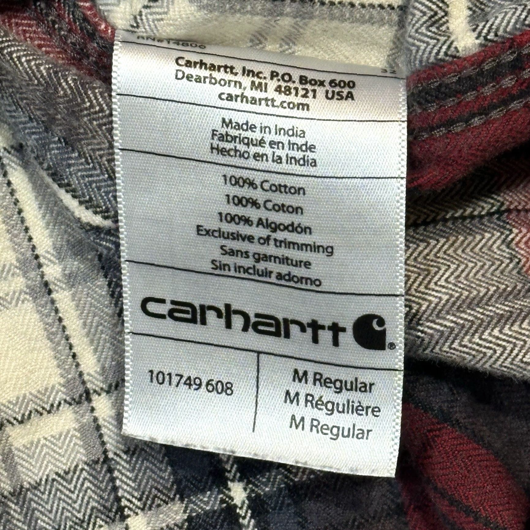 Carhartt Carhartt Shirt Mens M Black Plaid Button-Up 2 Pocket Logo Workwear Flannel Cotton Original Fit Size US M / EU 48-50 / 2 - 5 Thumbnail