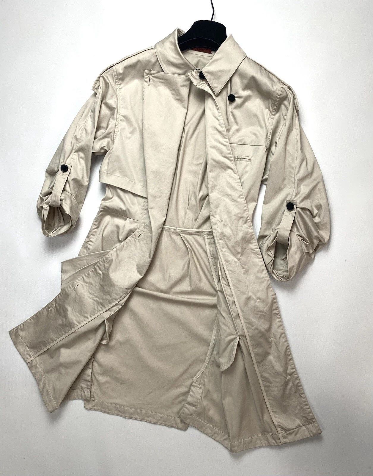 Missoni Missoni Rare Vintage Ivory Trench Coat Asymmetrical Designer Size S / US 4 / IT 40 - 7 Thumbnail