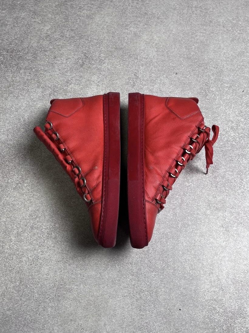 Balenciaga × Vintage Vintage Balenciaga Arena Leather Sneakers Red 42 Size US 9 / EU 42 - 4 Thumbnail