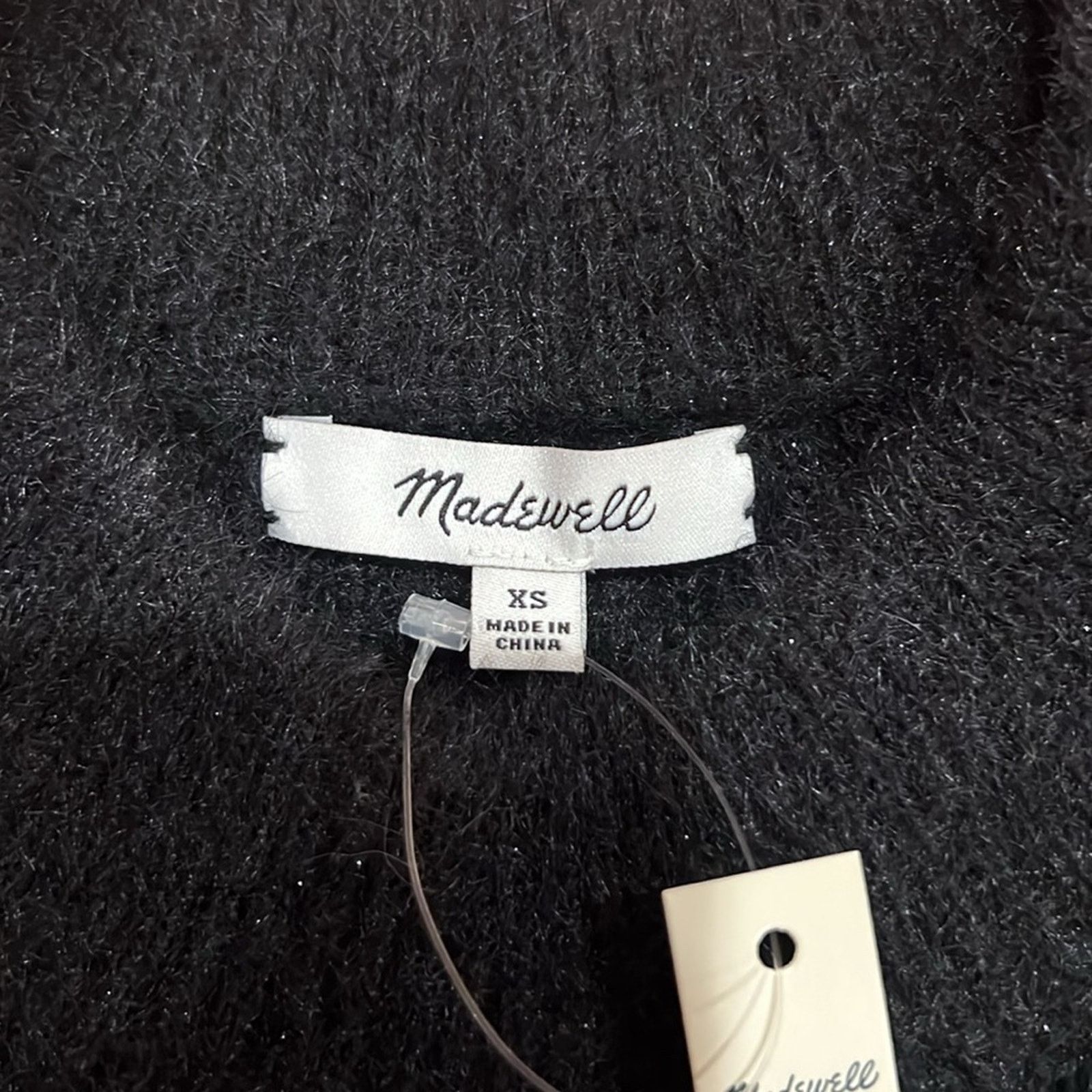 Madewell Maxwell Eaton Puff-Sleeve Pullover Sweater in Shimmery Black Size XS / US 0-2 / IT 36-38 - 3 Thumbnail