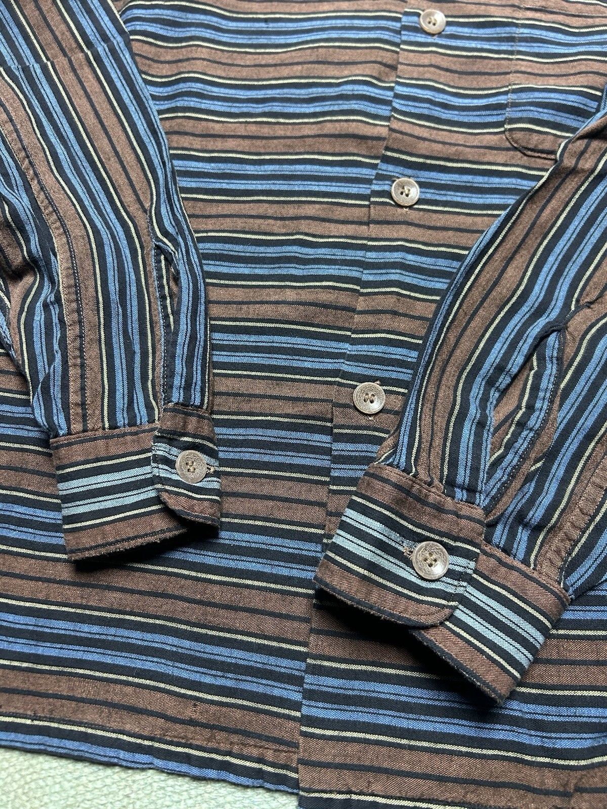 Vintage Vtg 50s button shirt rayon striped loop collar rockabilly M Size US M / EU 48-50 / 2 - 2 Thumbnail