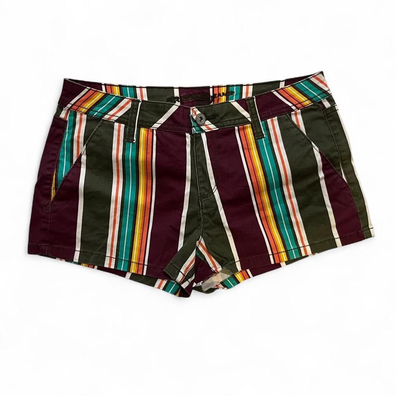 Arizona Jean Co. Vintage y2k Arizona groovy boho multicoloured striped shorts Size 27" / US 4 / IT 40 - 1 Thumbnail