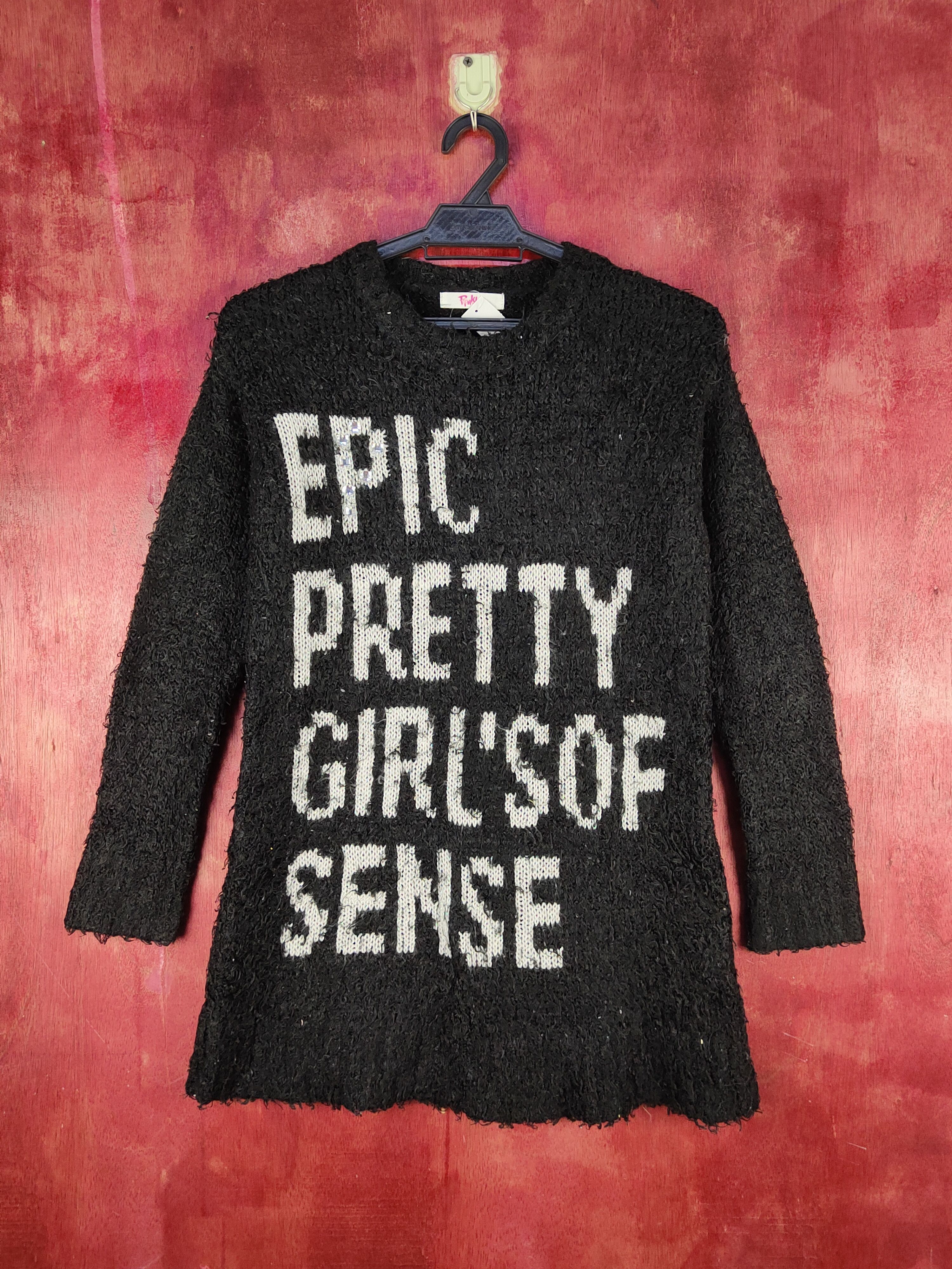 Homespun Knitwear Pink Latte Black Fur shaggy Mohair Knitwear #S2280 Size XS / US 0-2 / IT 36-38 - 1 Thumbnail