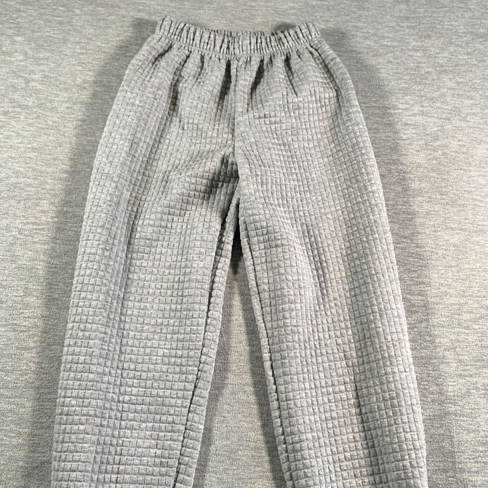 PRINCESS POLLY Princess Polly Pants Womens 4 Gray Waffle Knit Jogger Loungewear Cozy Casual Pants Size 27" / US 4 / IT 40 - 2 Thumbnail