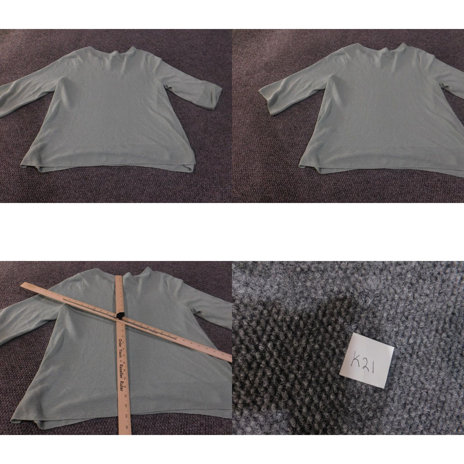 Vintage J Jill Sweater Womens XL Green 3/4 Sleeve Knit Pullover Top Crew Neck Lightweight Casual Knit Pullover Top Linen Cotton Modal Rayon Size XL / US 12-14 / IT 48-50 - 9 Thumbnail