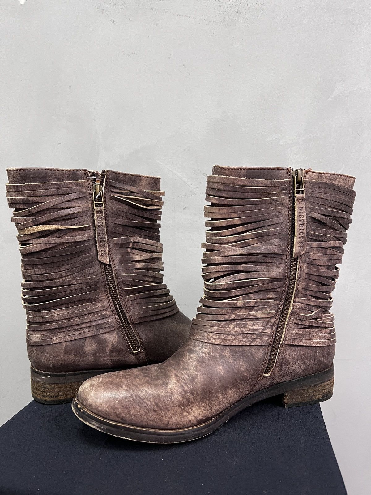 14th Addiction Brown Leather Moto Boots Strapped Archive Style guidi style Size US 8 / EU 41 - 6 Thumbnail