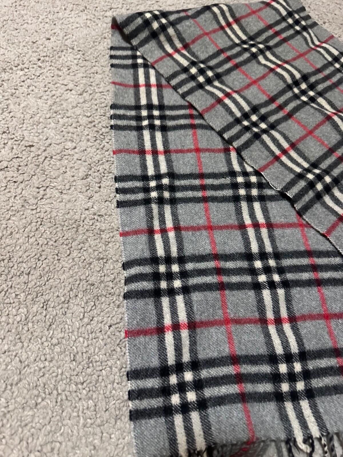 Burberry BURBERRY Gray Classic Nova Check Scarf Pure Cashmere England Size ONE SIZE - 7 Thumbnail