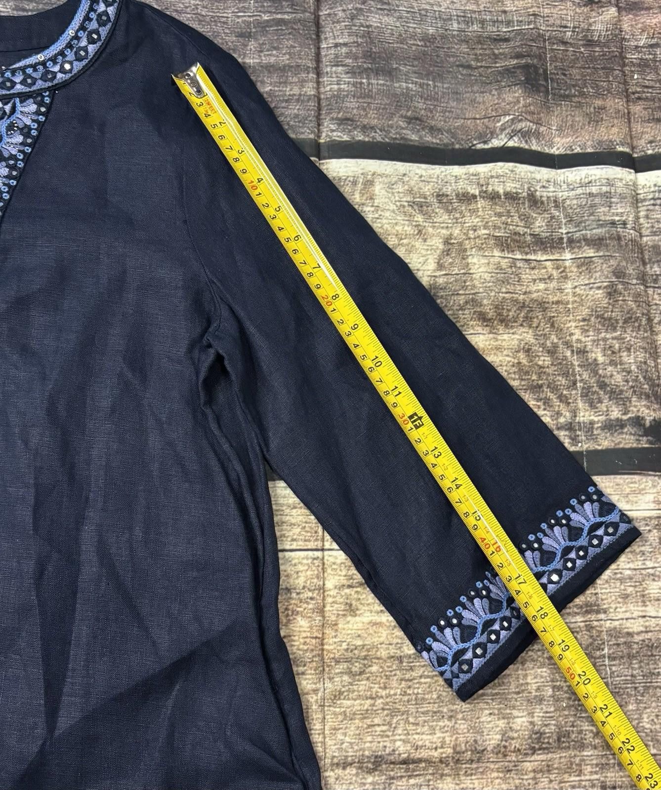 Chicos Chicos Dress Womens Size 8 Linen Embroidered Embellished Size M / US 6-8 / IT 42-44 - 12 Thumbnail