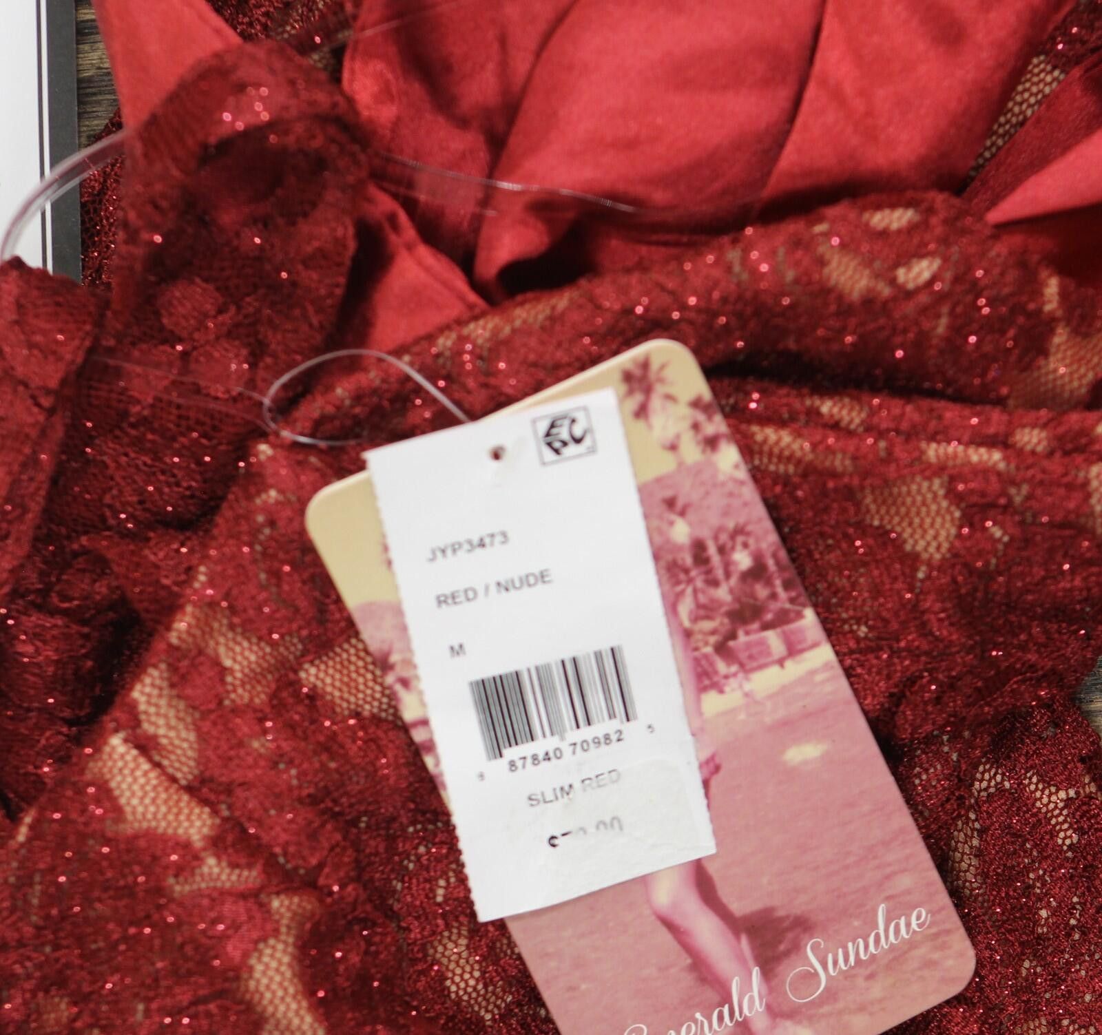 Other Nwt Emerald Sundae Glitter Lace Halter Bodycon Dress Red M Size M / US 6-8 / IT 42-44 - 3 Thumbnail