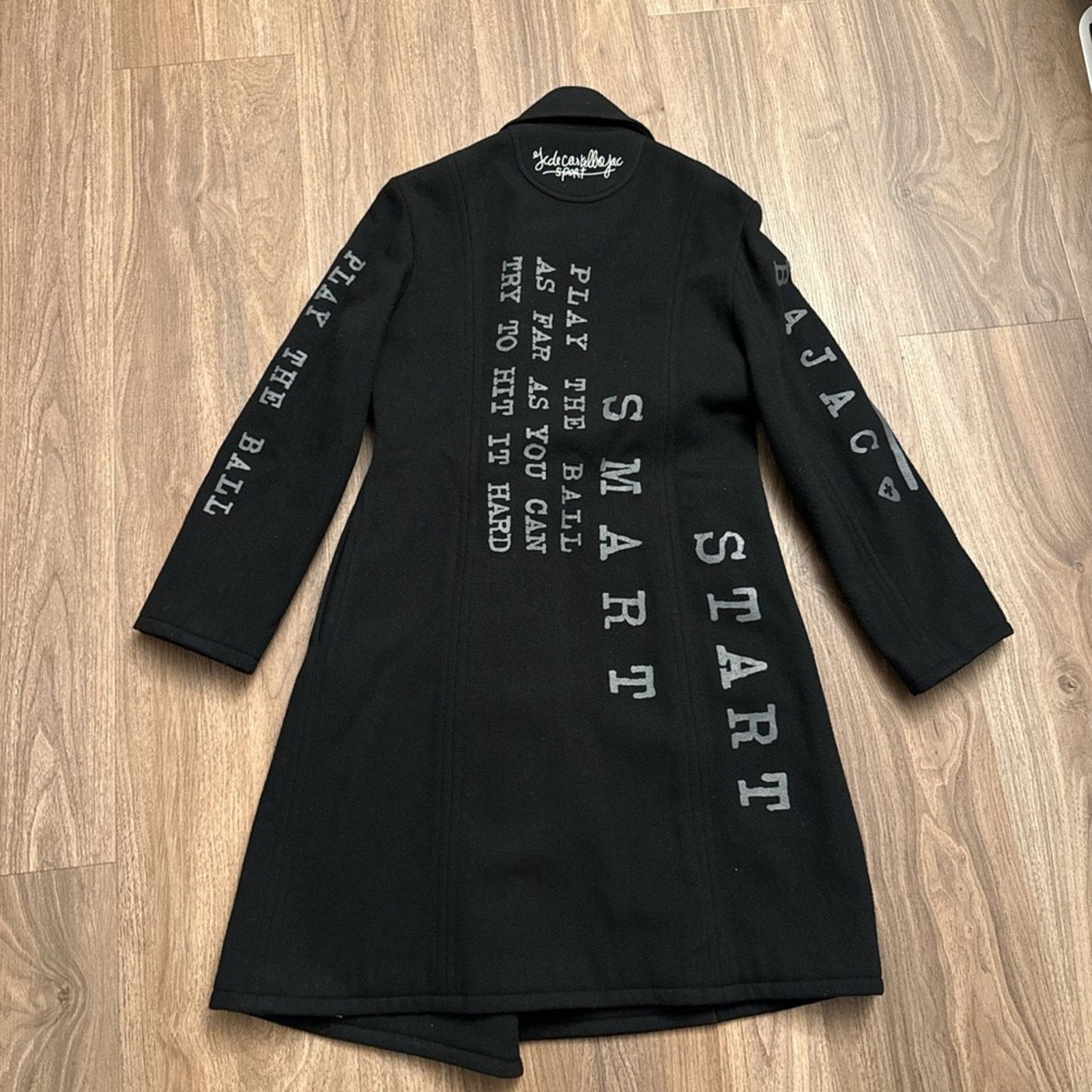 Jean Charles De Castelbajac Castelbajac wool Black Graphic Text Coat Small Size S / US 4 / IT 40 - 4 Thumbnail
