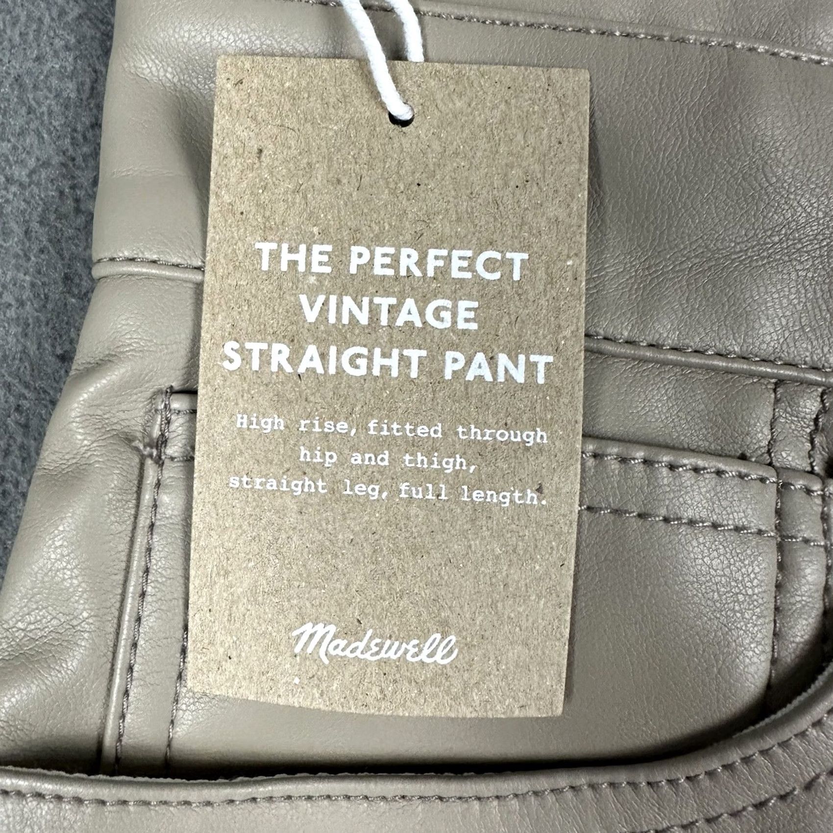 Madewell NWT Madewell The Perfect Vintage Straight Jeans Womens 26 Beige Faux Leather Pant Size 26" / US 2 / IT 38 - 7 Thumbnail