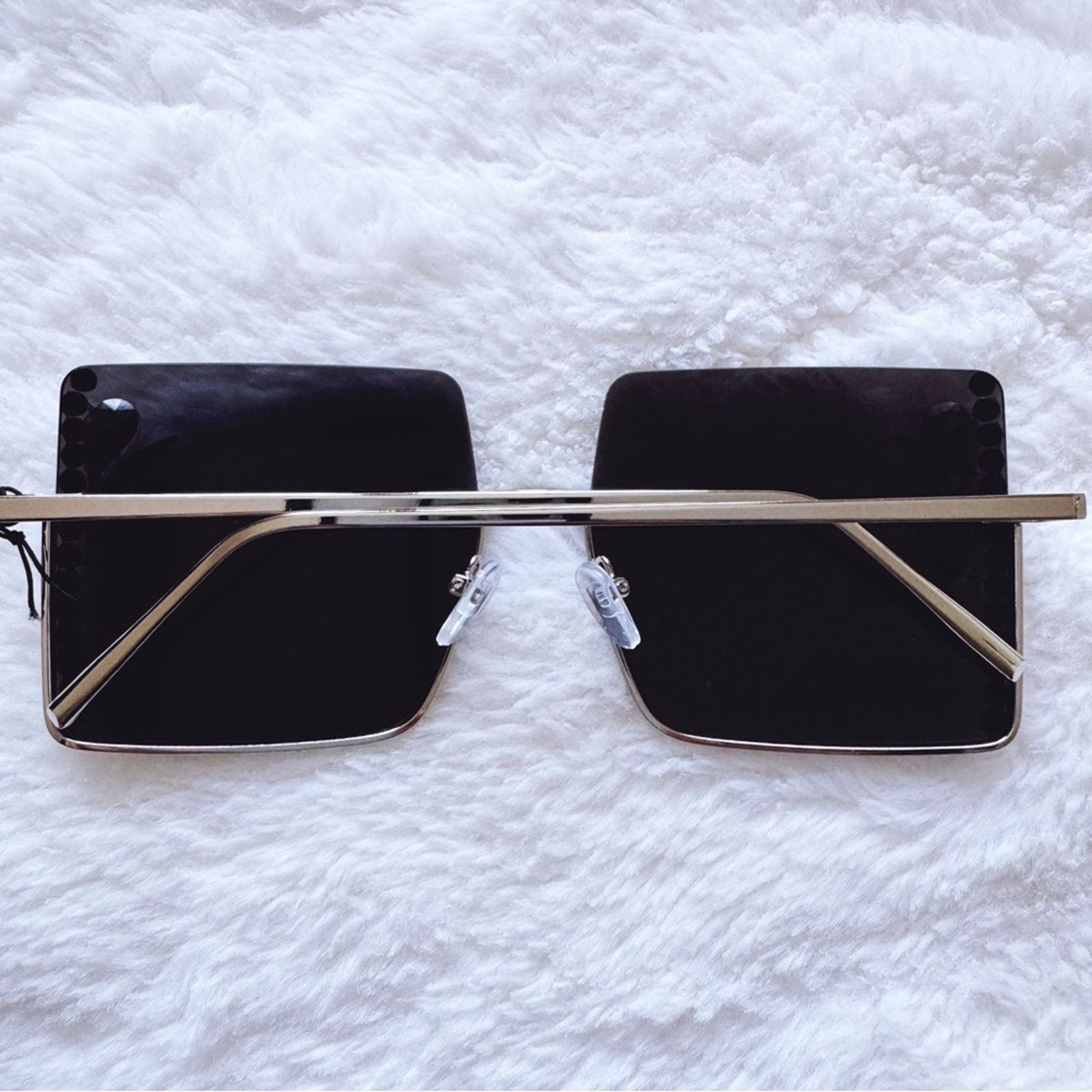 Other Nora Black w/ Silver Rims Square Sunglasses Size ONE SIZE - 12 Thumbnail