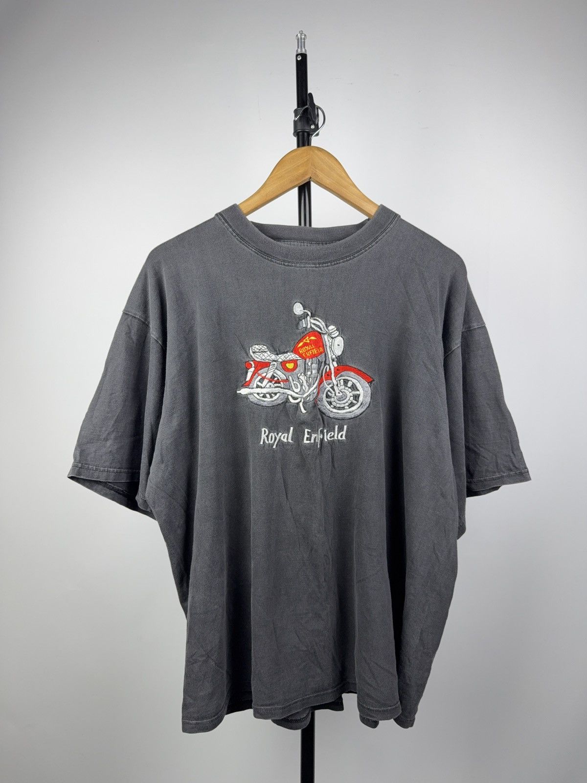 Vintage 90s Faded Royal Enfield Embroidered Motorcycle Tee