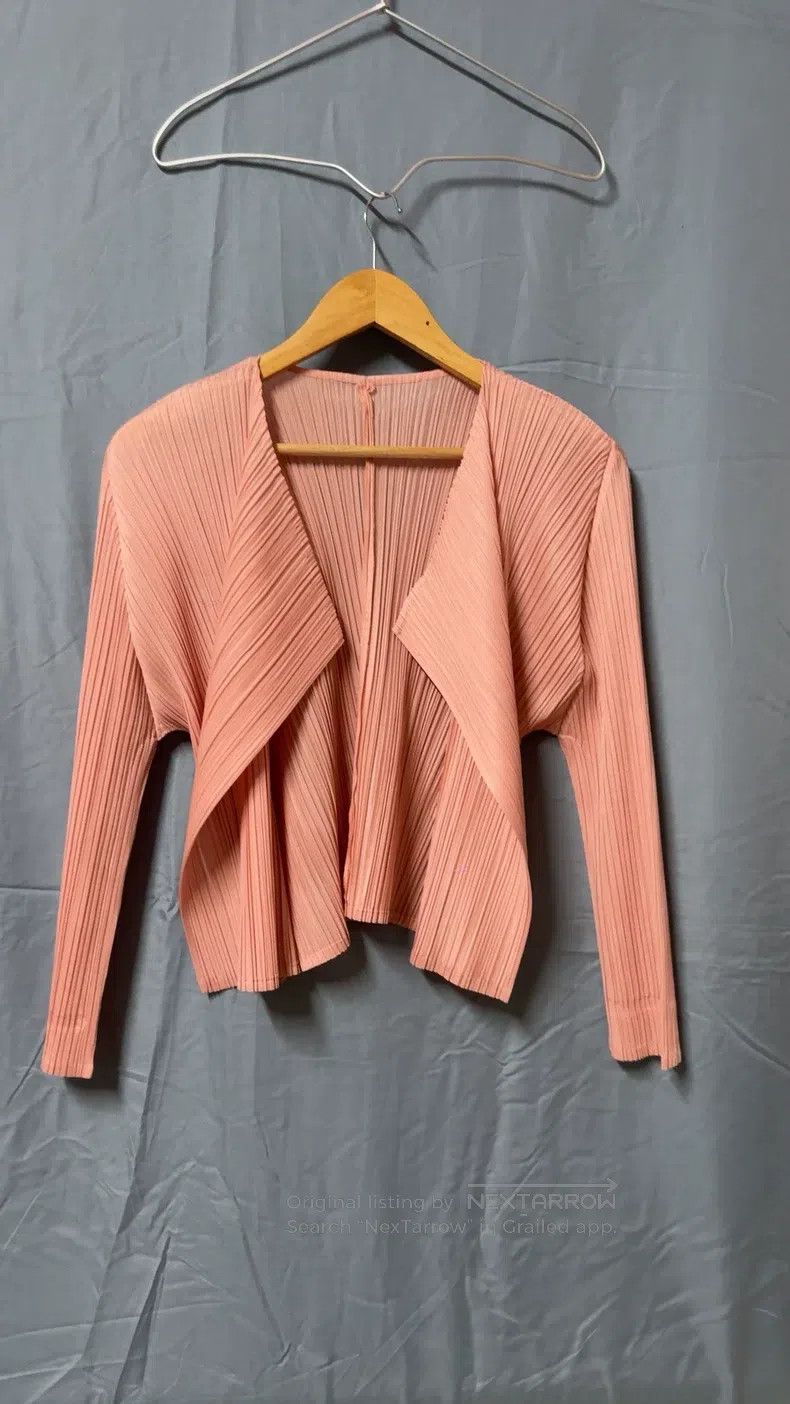 Issey Miyake Cherry Blossom Pink Pleated Cardigan