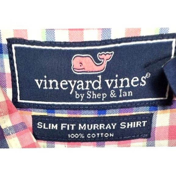 Vineyard Vines Vineyard Vines Shirt Adult Large Murray Red Multi Plaid Button Down Slim Fit Men Size US L / EU 52-54 / 3 - 6 Thumbnail