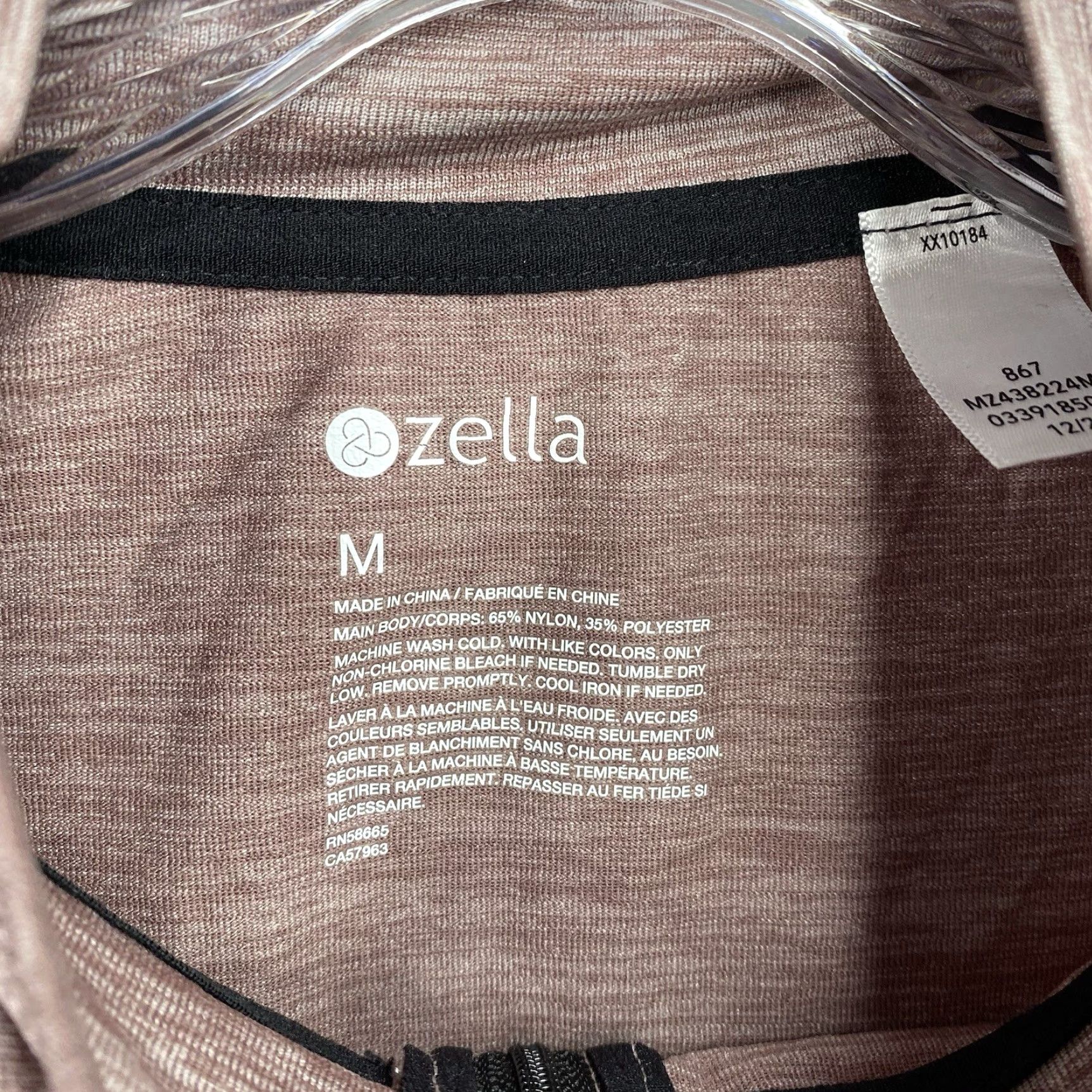 Vintage Zella Womens M Top Mauve Heather 1/4 Zip Long Sleeve Activewear Running Workout Shirt Pullover Womens TS Descriptive Size M / US 6-8 / IT 42-44 - 5 Thumbnail