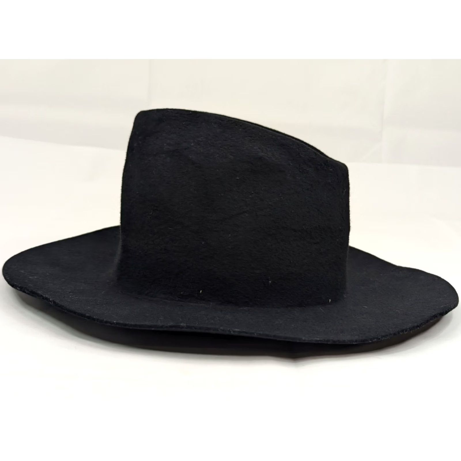 FELT VINTAGE Longhorn Kit Carson Felt Fedora Western Hat 23.5" Circ 7 3/8 Black Fedora Mens Hat Size ONE SIZE - 6 Thumbnail