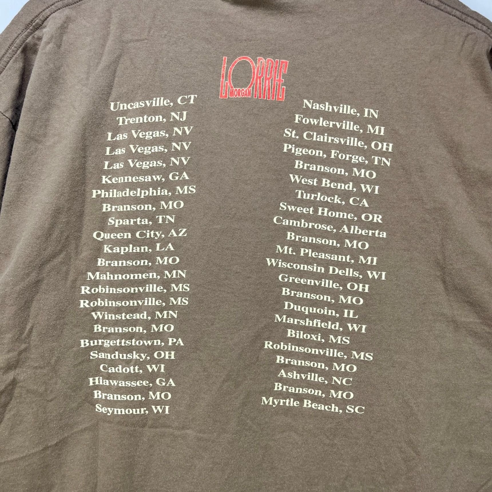 Hanes VINTAGE Lorrie Morgan Tour T Shirt XL Hanes Brown Men XL T-Shirt Vintage 90s Fans Mens Size US XL / EU 56 / 4 - 7 Thumbnail