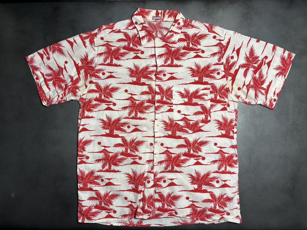 Vintage True Vintage Cotton Hawaiian Shirt Light Boxy Camp Print 41 Size US M / EU 48-50 / 2 - 14 Thumbnail