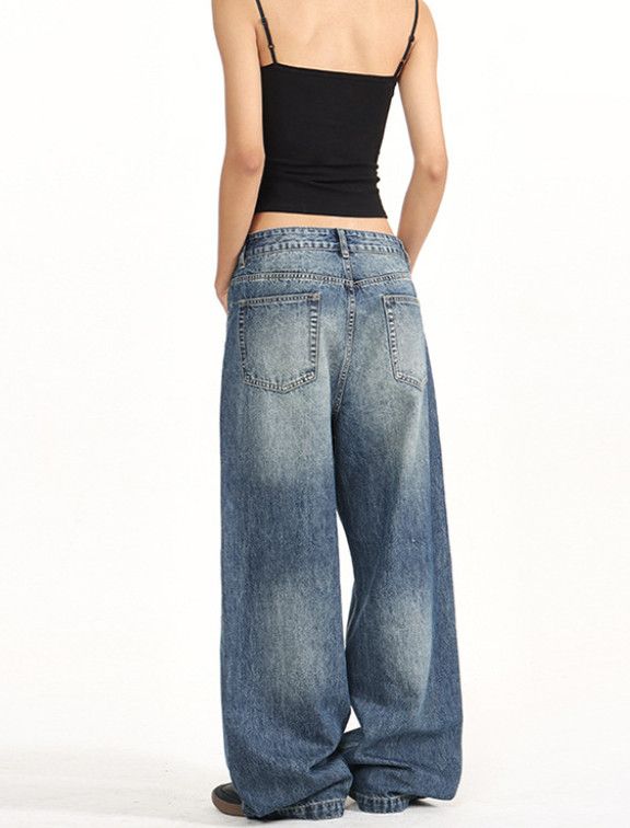 Japanese Brand American Vintage Washed Straight-Leg Jeans with Rivets Size US 32 / EU 48 - 5 Thumbnail