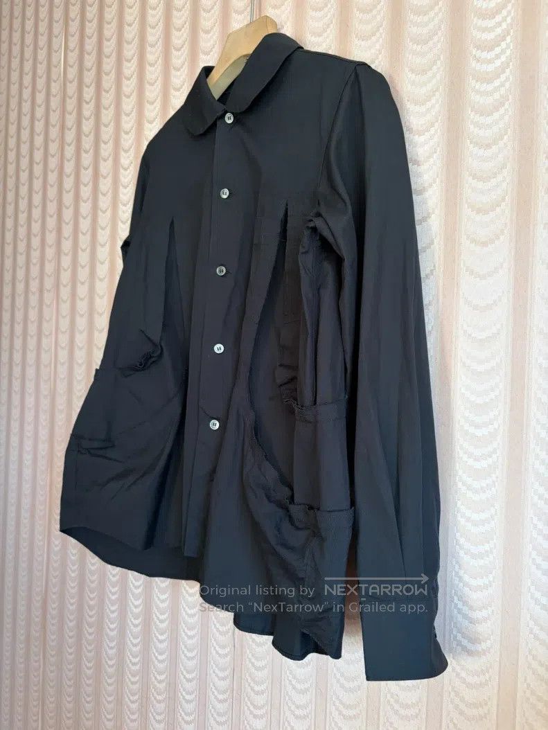 Comme des Garcons Comme Des Garcons Black Ripped Shirt Long Sleeve Dark Deco Size XS / US 0-2 / IT 36-38 - 2 Thumbnail