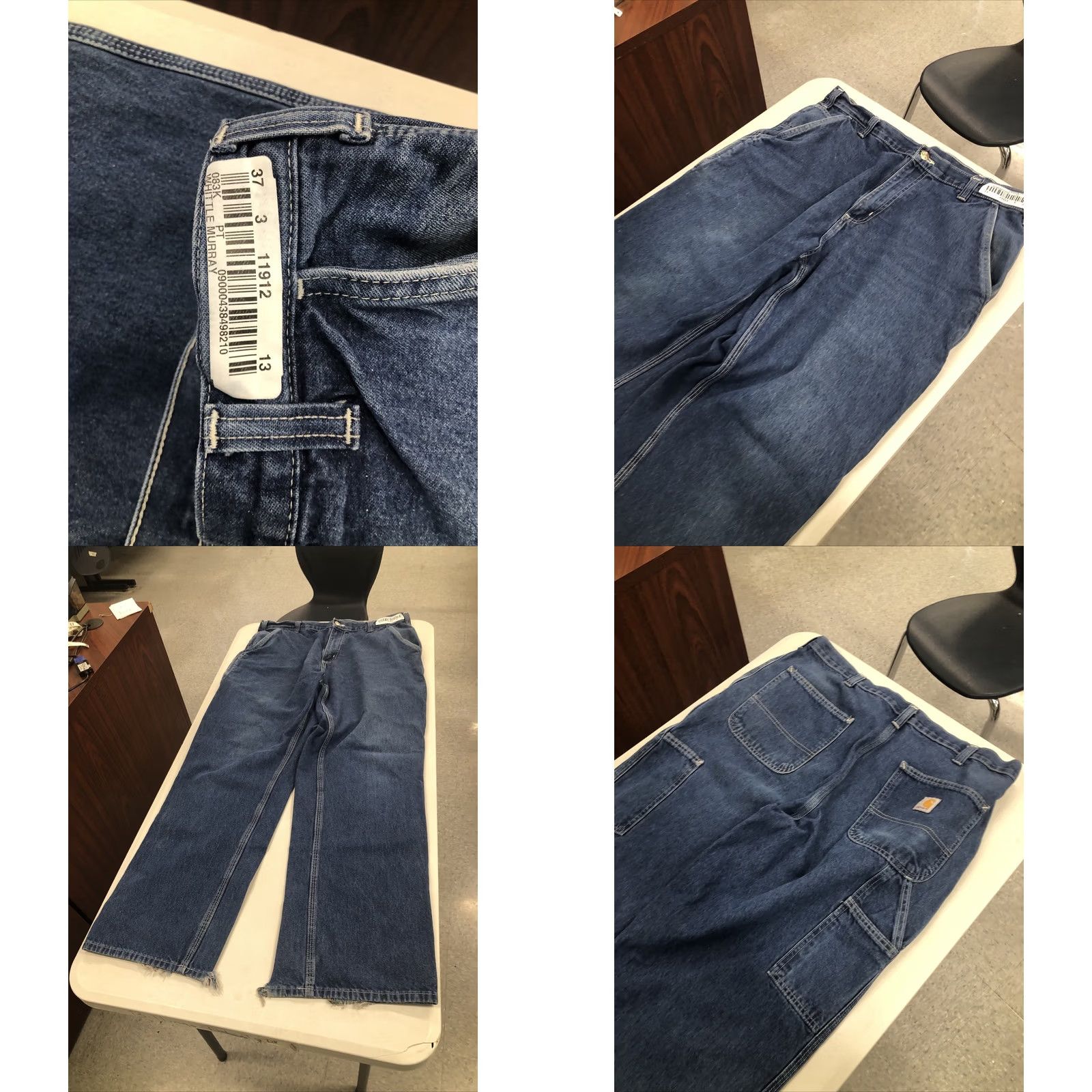 Carhartt Carhartt Jeans Mens 37x33.5 Blue Denim Carpenter Pants Dungaree Fit 382-83 Vintage No Size US 37 - 9 Thumbnail