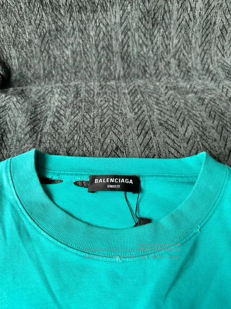 Balenciaga Distressed Logo Short Sleeve T-shirt.