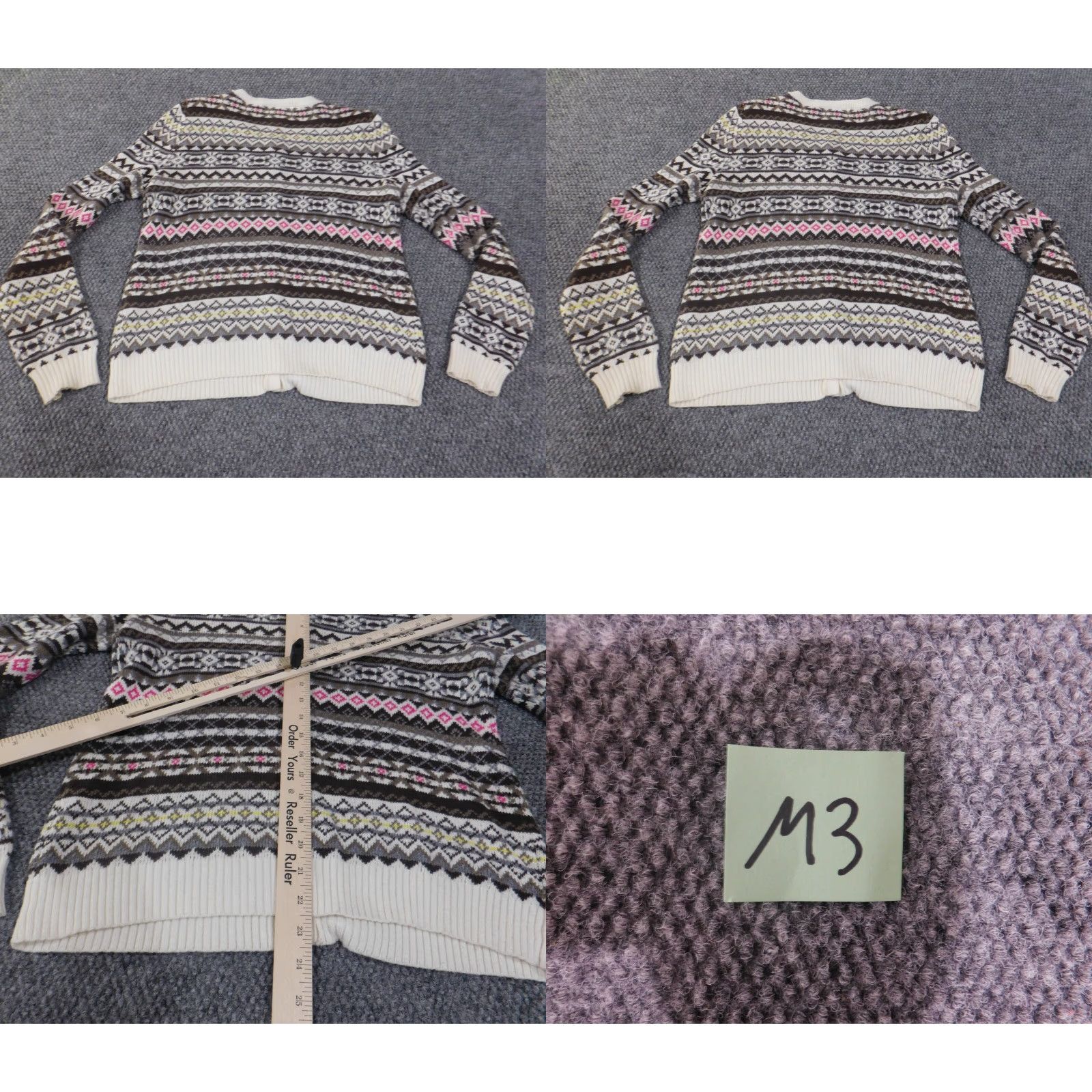 Eddie Bauer Eddie Bauer Sweater Womens S Brown Geometric Cardigan Knit Wool Cable-Knit Crew Neck Long Sleeve Raglan Vintage No Pattern: Geometric Size S / US 4 / IT 40 - 9 Thumbnail