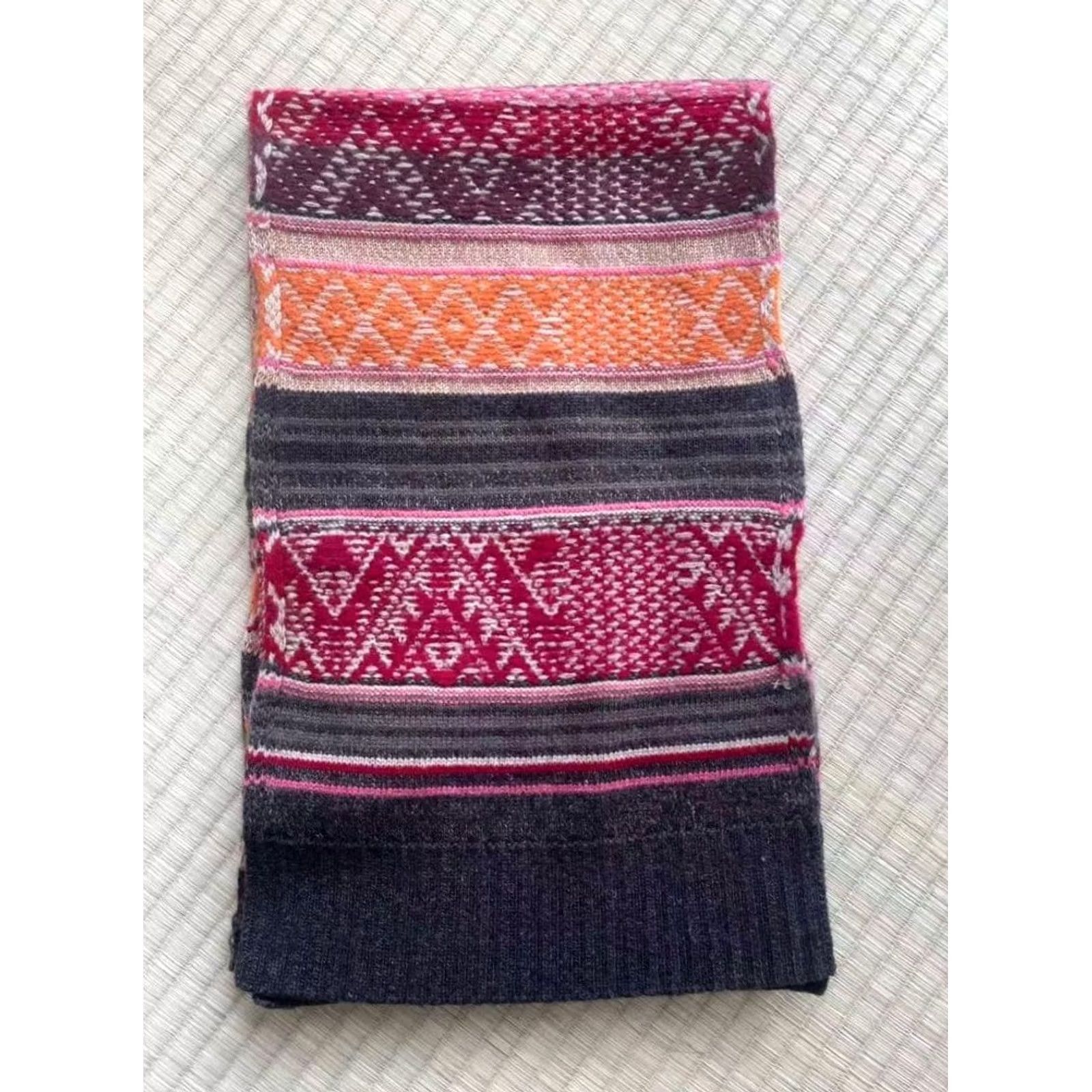 Ralph Lauren RRL Ralph Lauren Jacquard-Knit Wool-Blend Scarf Multicolor Excellent Condition Size ONE SIZE - 2 Thumbnail