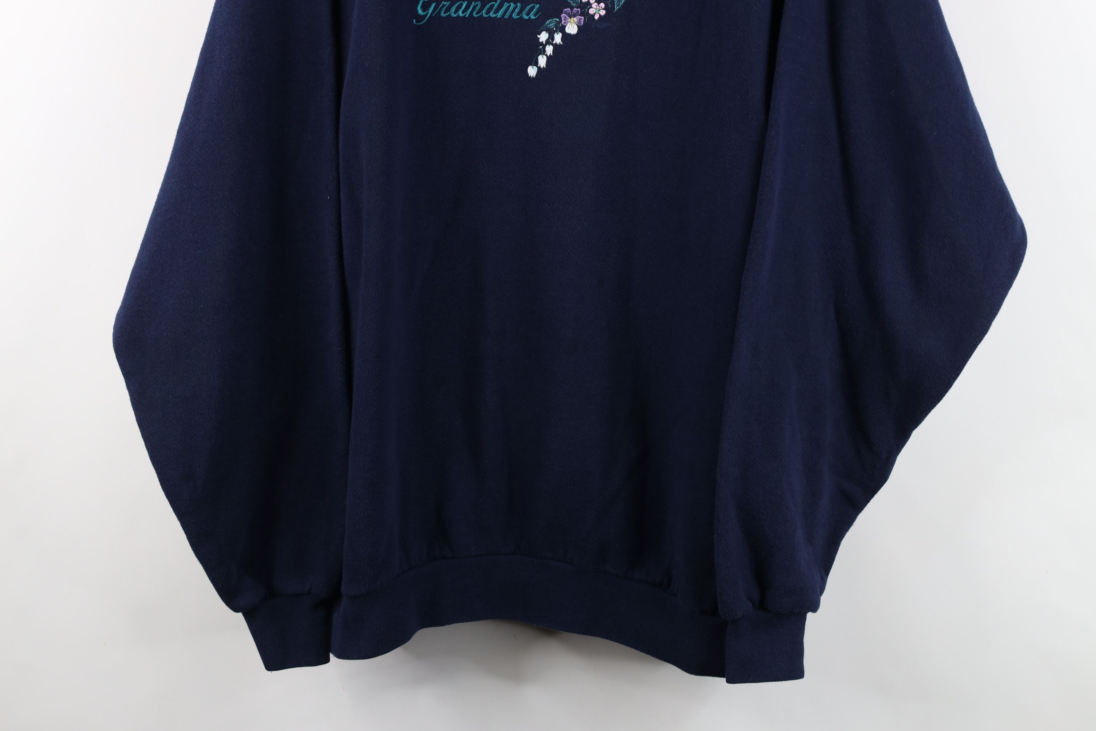 Vintage Vintage 90s Grandma Heart Collared Sweatshirt Blue USA Size XXL / US 16-18 / IT 52-54 - 3 Thumbnail