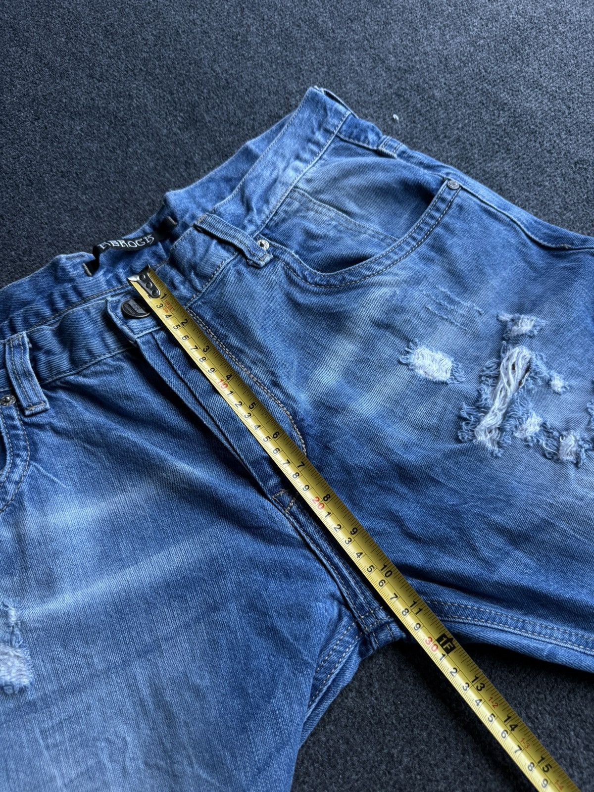 Le Grande Bleu (L.G.B.) Y2K Distressed Japanese Biker Denim Jeans Destroyed Punk Size US 34 / EU 50 - 15 Thumbnail