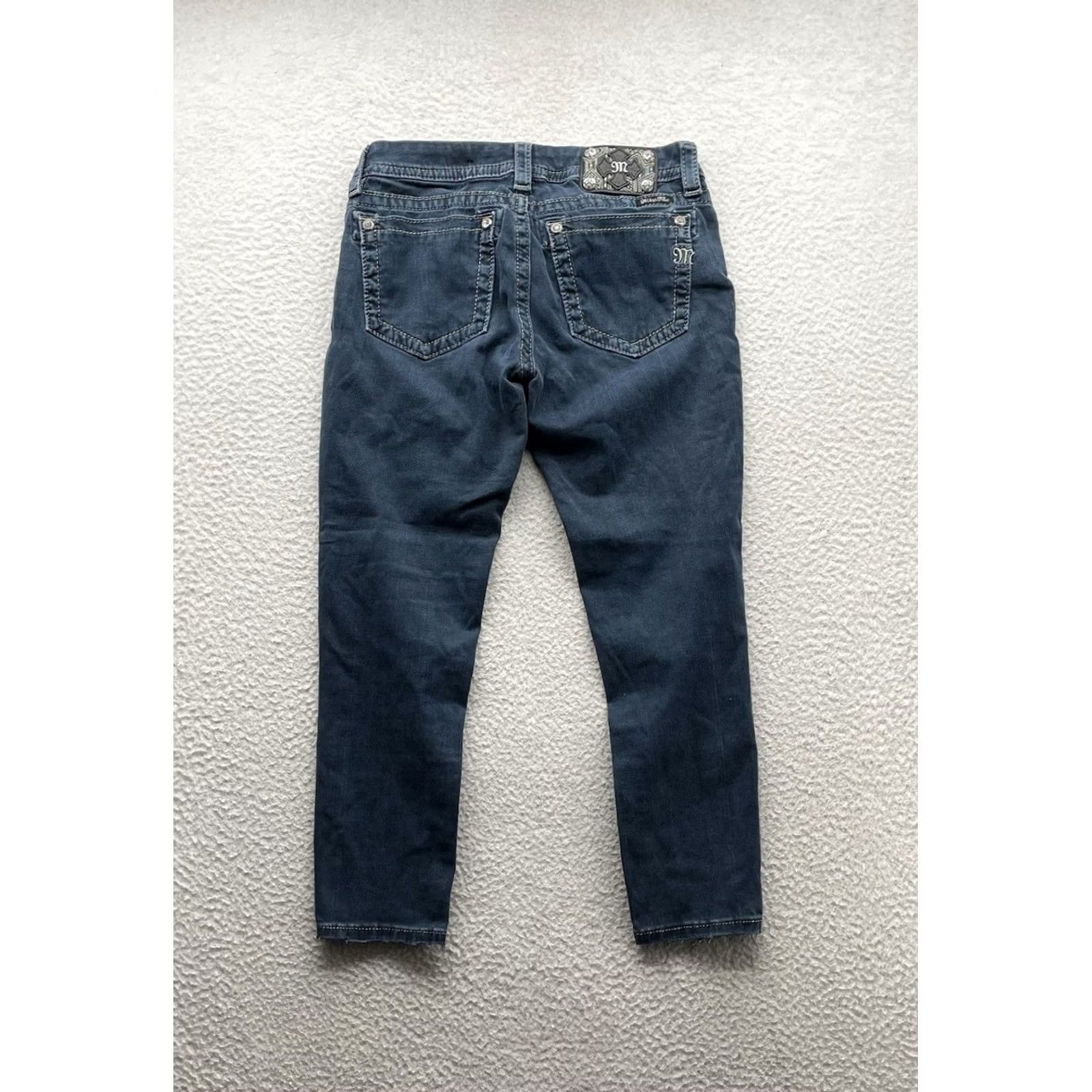 Miss Me Miss Me Jeans Skinny Crop 30x25 Whiskered Blue Soft Touch Stretch Capri Jeans Shoes? Size 30" / US 8 / IT 44 - 5 Thumbnail