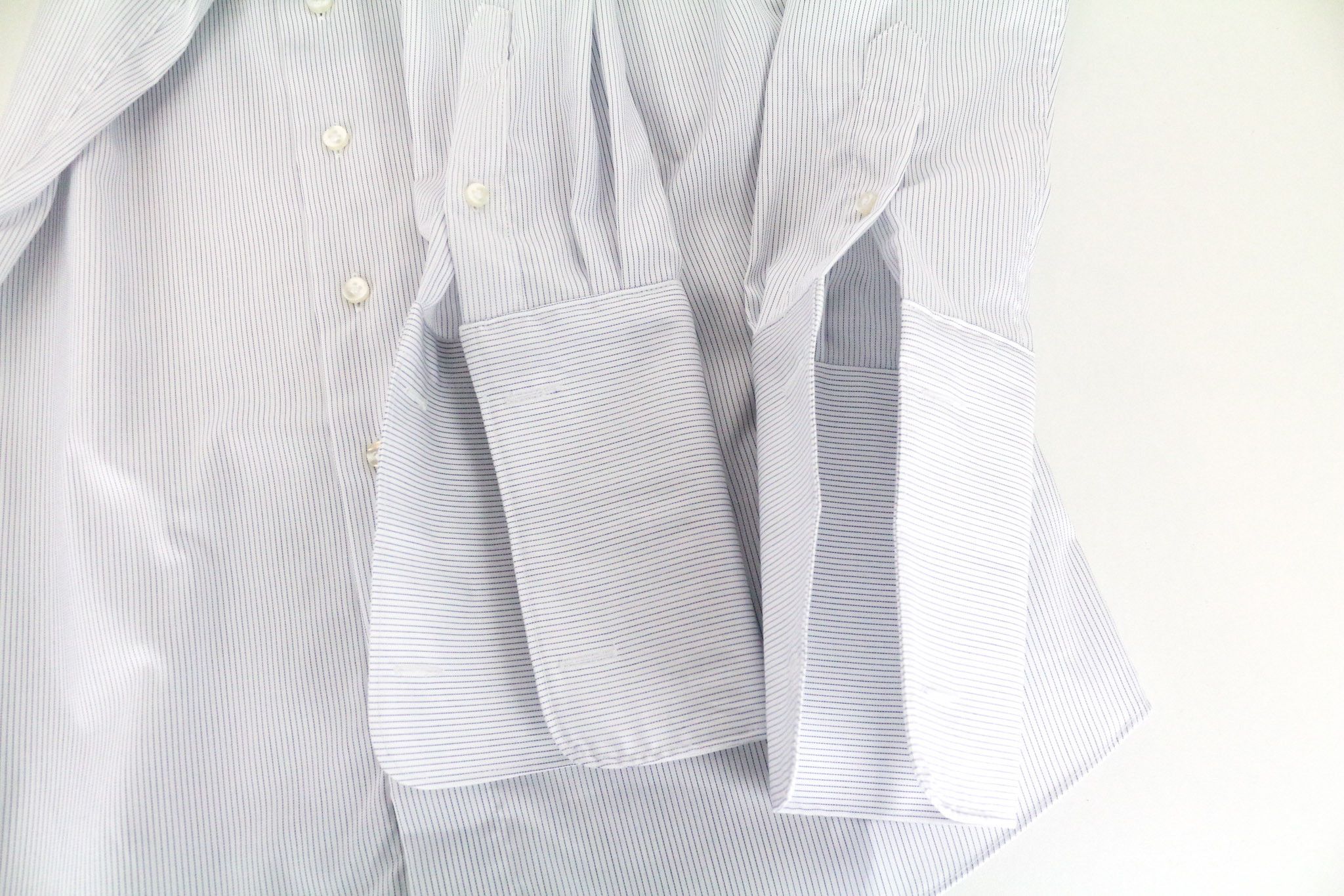 Suitsupply TRAVELLER 39 Extra Slim White Cotton Striped Shirt 73157 Size US M / EU 48-50 / 2 - 9 Thumbnail