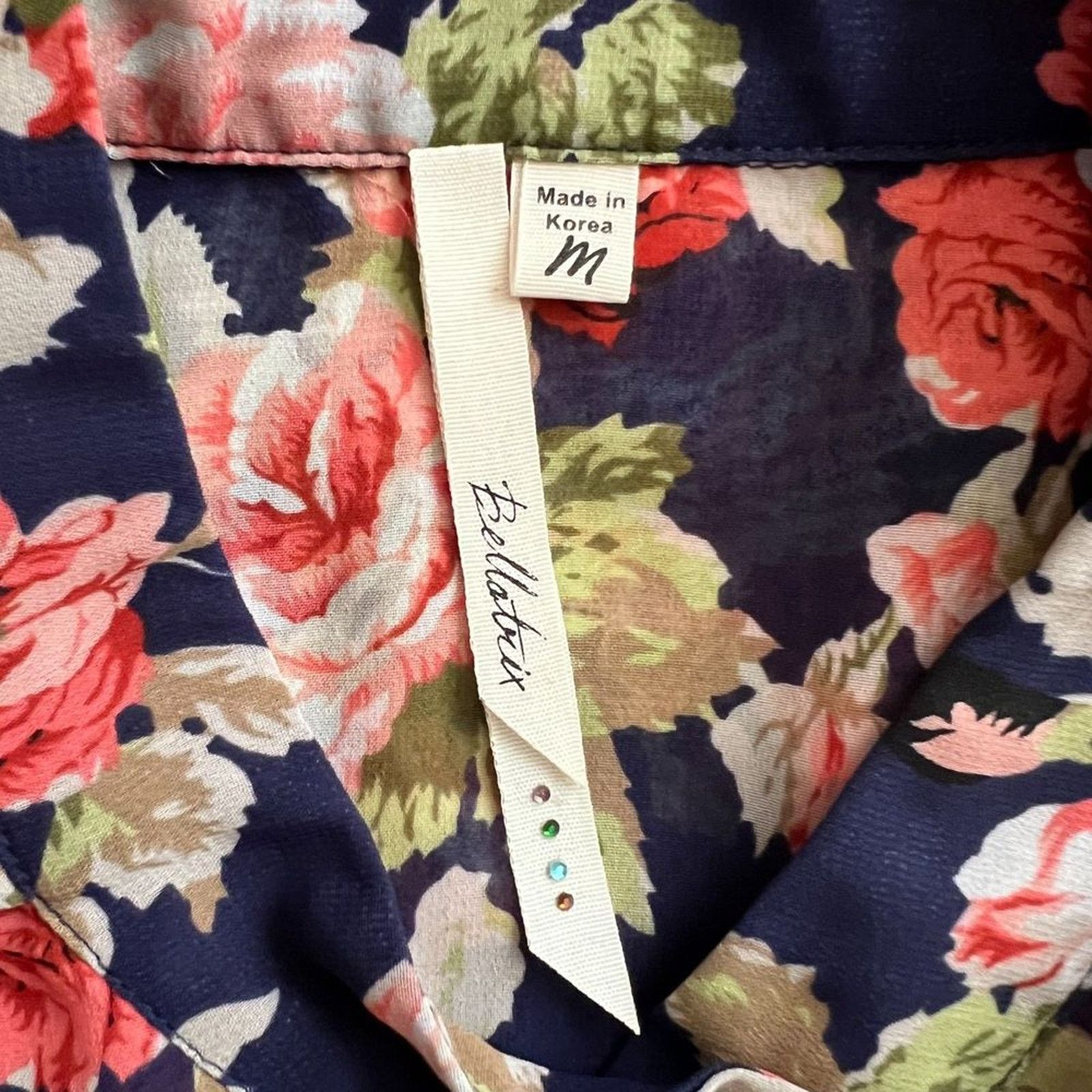 Other Bellatrix Navy Floral Semi Sheer Short Sleeve Top, M Size M / US 6-8 / IT 42-44 - 5 Thumbnail