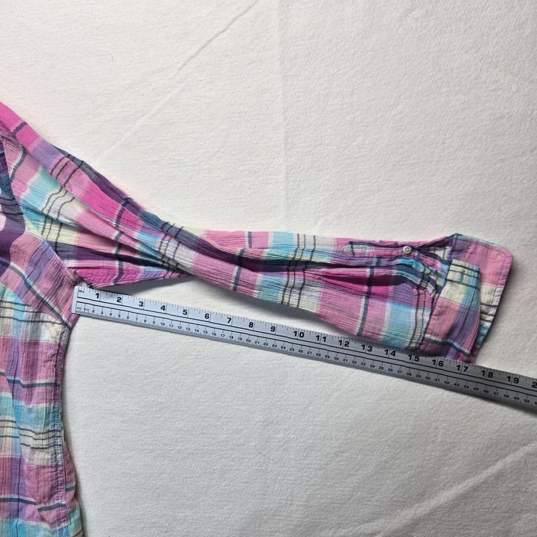 Merona Merona Shirt Womens XL Pink Blue Easter Long Sleeve Button-Up Collar Striped Casual Fit Regular Holiday 90s? (No, avoid extra) Size XL / US 12-14 / IT 48-50 - 6 Thumbnail