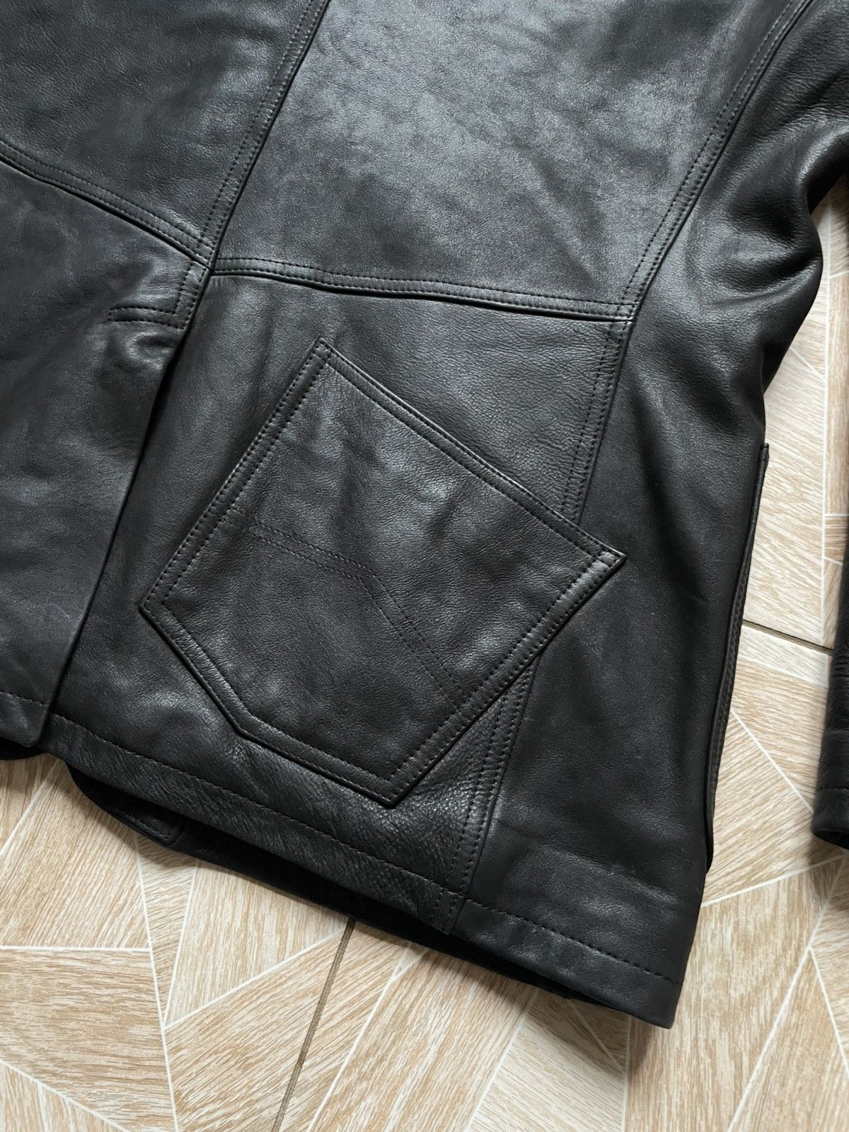 Armani × Vintage Vintage Armani Jeans Simin T Quilted Genuine Leather Jacket Size US L / EU 52-54 / 3 - 10 Thumbnail