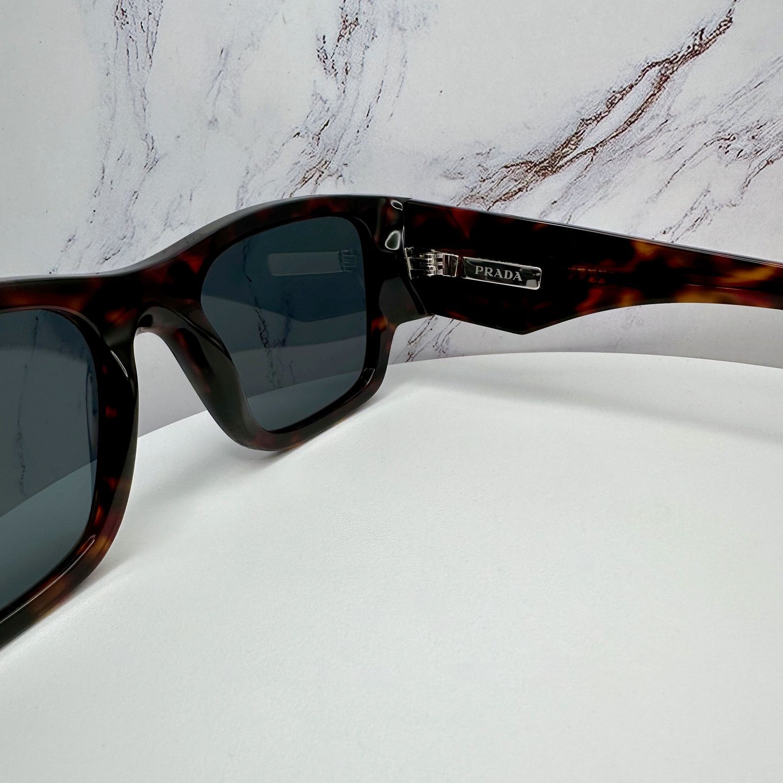Prada New PRADA Sunglasses Brown Root Tortoise Square Plaque Logo Size ONE SIZE - 16 Thumbnail