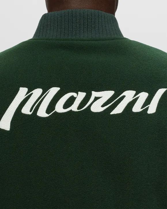Marni o1w1db11124 Felt And Leather Bomber Jacket in Green Size US M / EU 48-50 / 2 - 4 Thumbnail