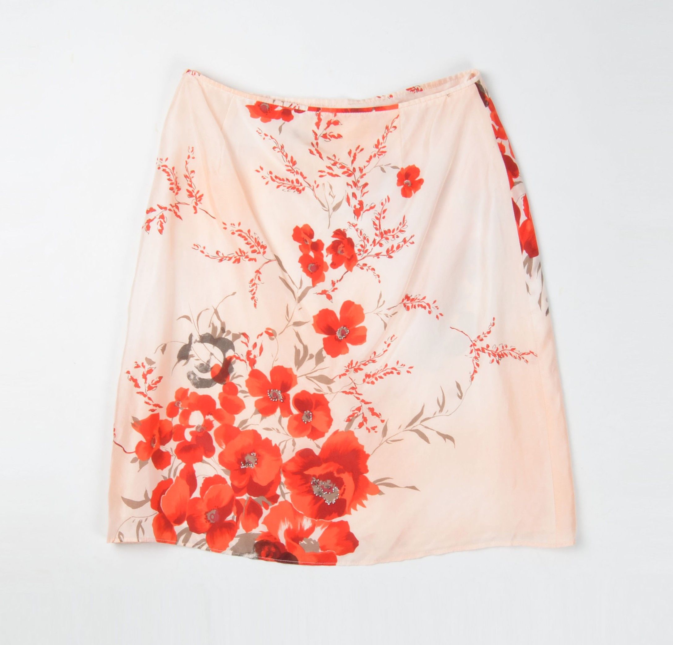 Hugo Boss Hugo Boss Floral 100% Silk Beaded Fairy Coquette Skirt Size 29" - 4 Thumbnail