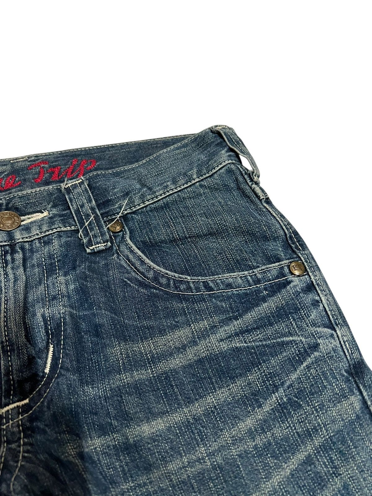 Edwin × If Six Was Nine × Japanese Brand 🌈Twist Leg Vintage Edwin Blue Trip Mud Wash Jean Japan Size US 30 / EU 46 - 7 Thumbnail