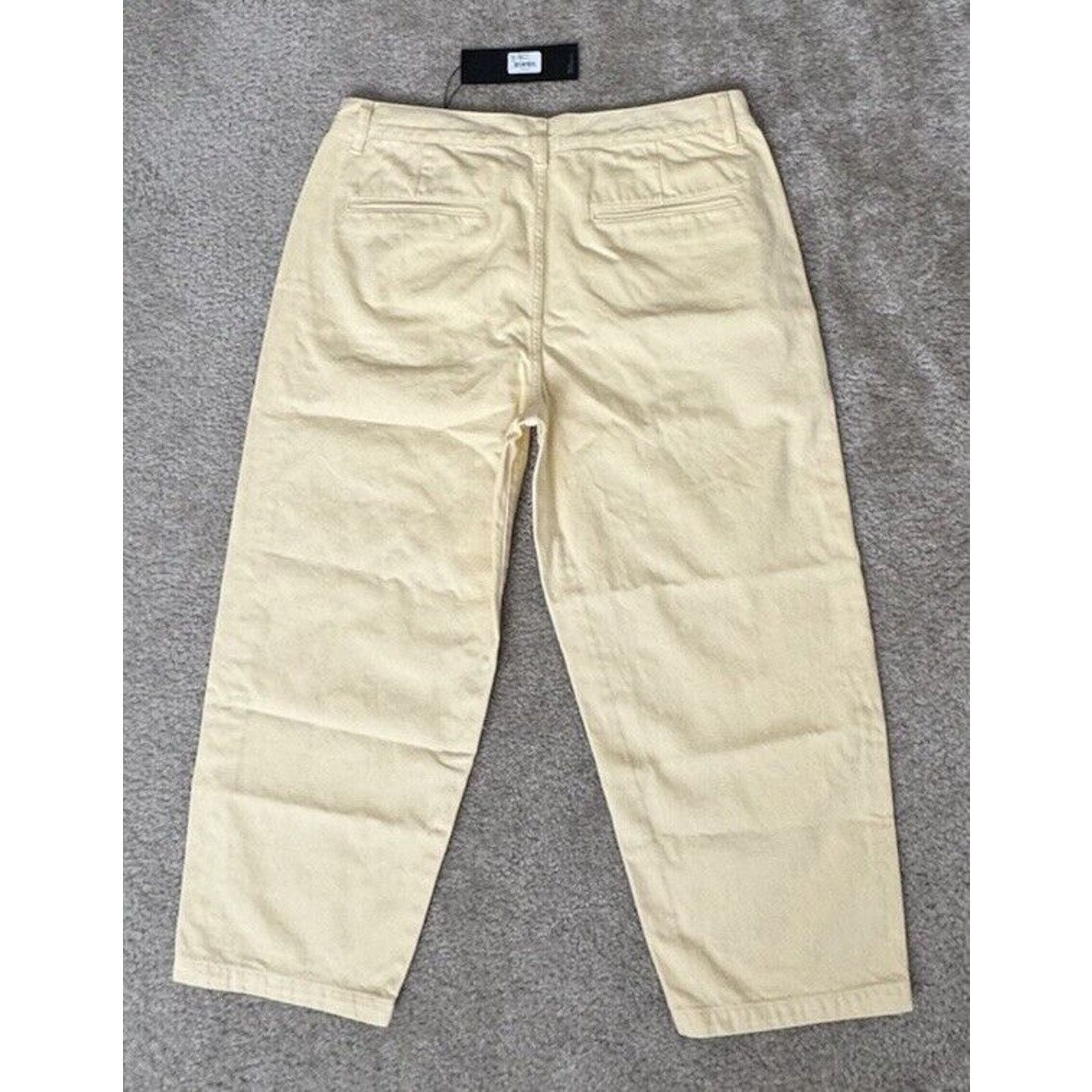 Edwin EDWIN Maiia Cropped Wide leg yellow Jeans Large New $228 Size 37" - 2 Thumbnail