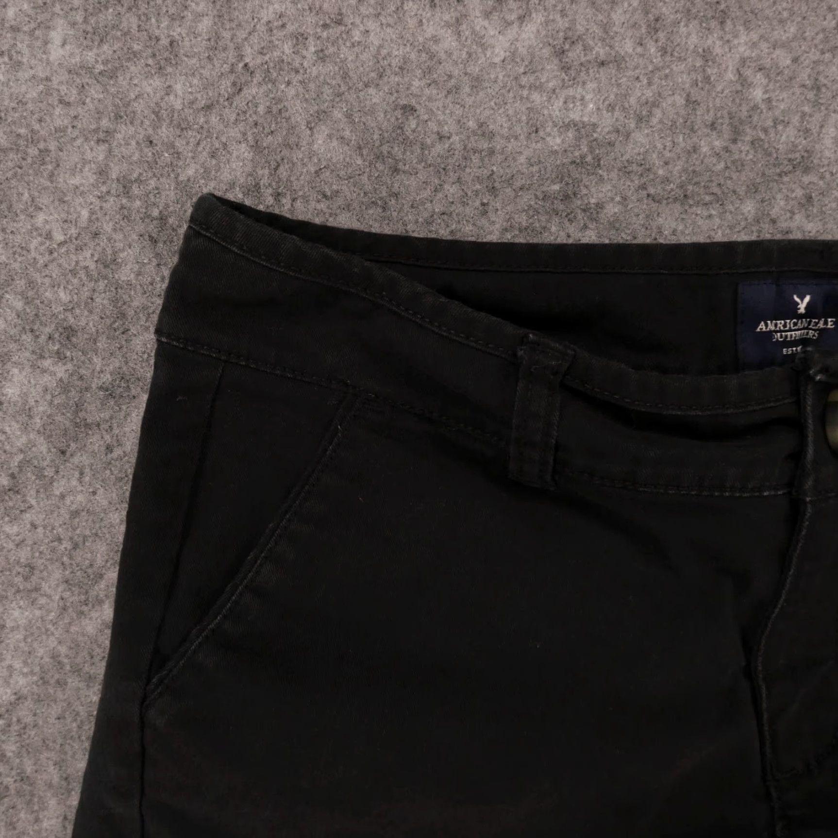 American Eagle Outfitters American Eagle Shorts Womens 0 Stretch Midi Chino Flat Front Black Size 25" / US 0 / IT 36 - 2 Thumbnail